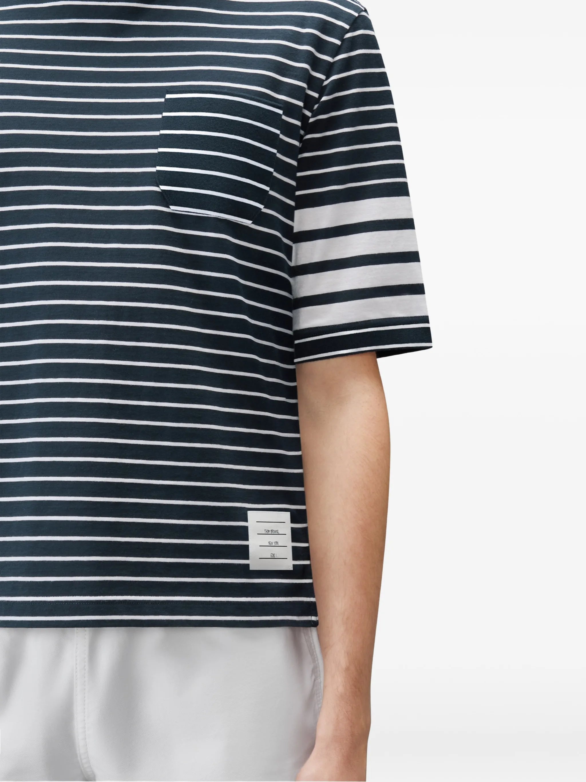 jersey 4-Bar knit pocket T-shirt