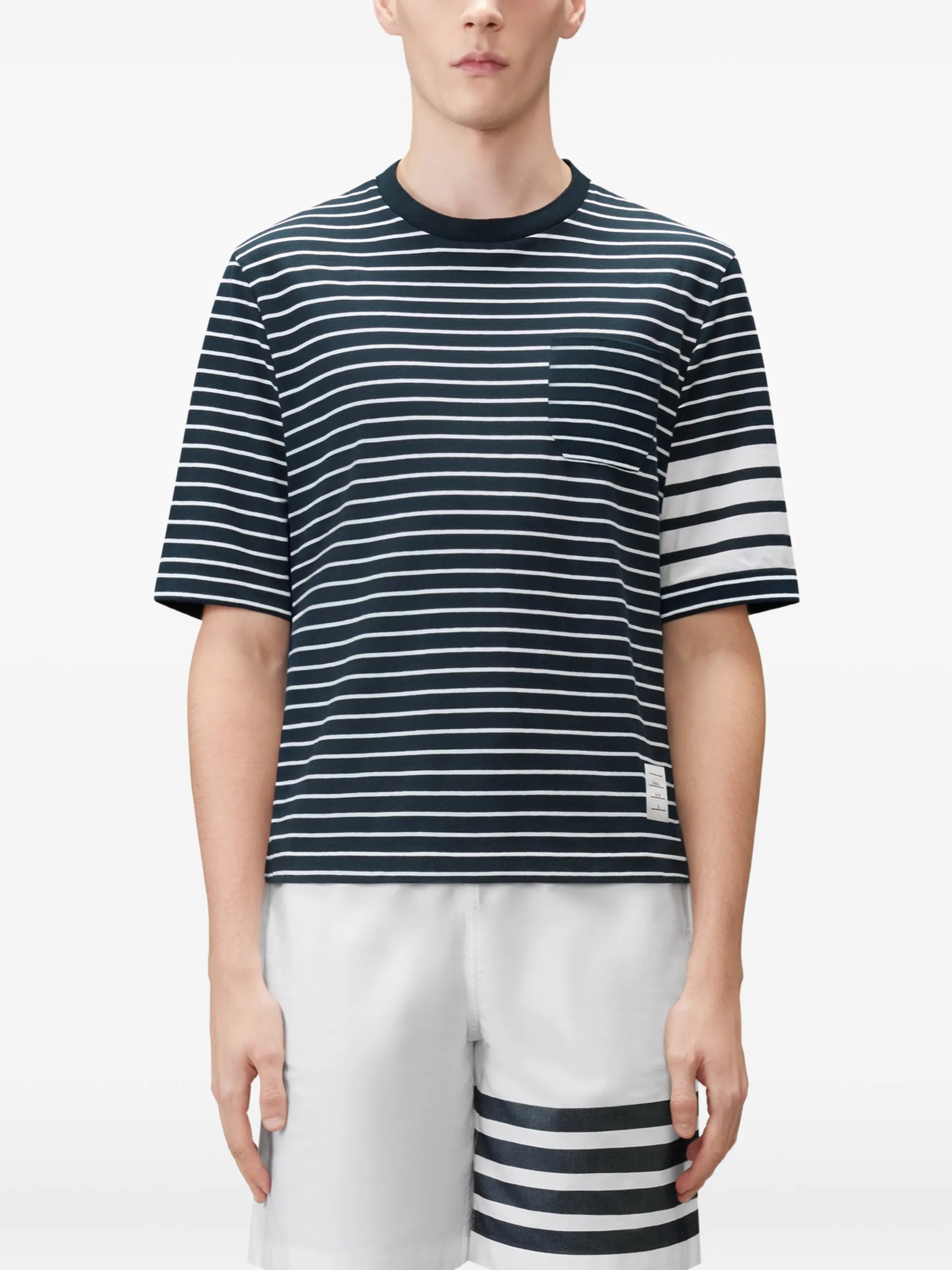 jersey 4-Bar knit pocket T-shirt