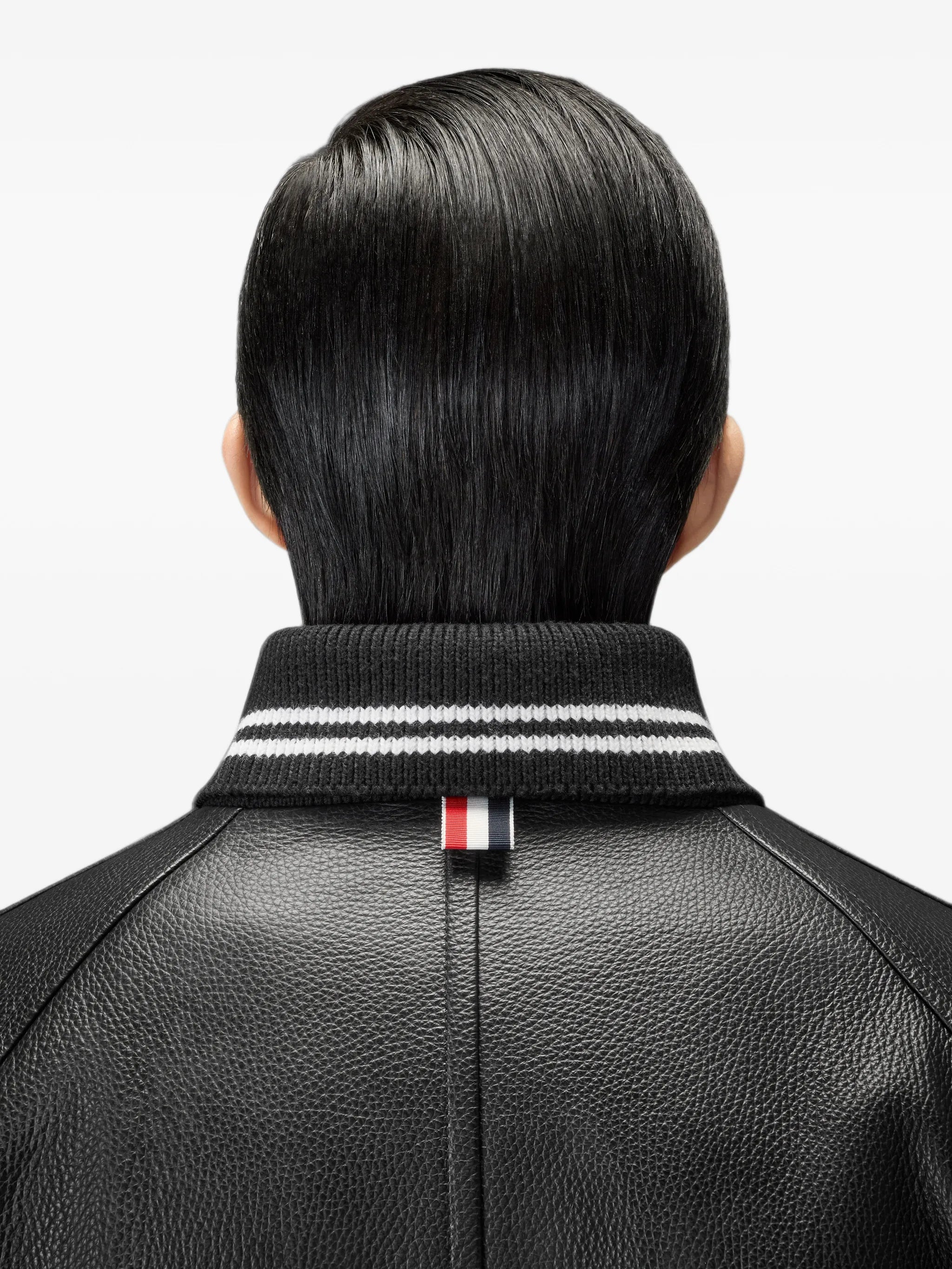 leather 4-Bar oversized blouson jacket