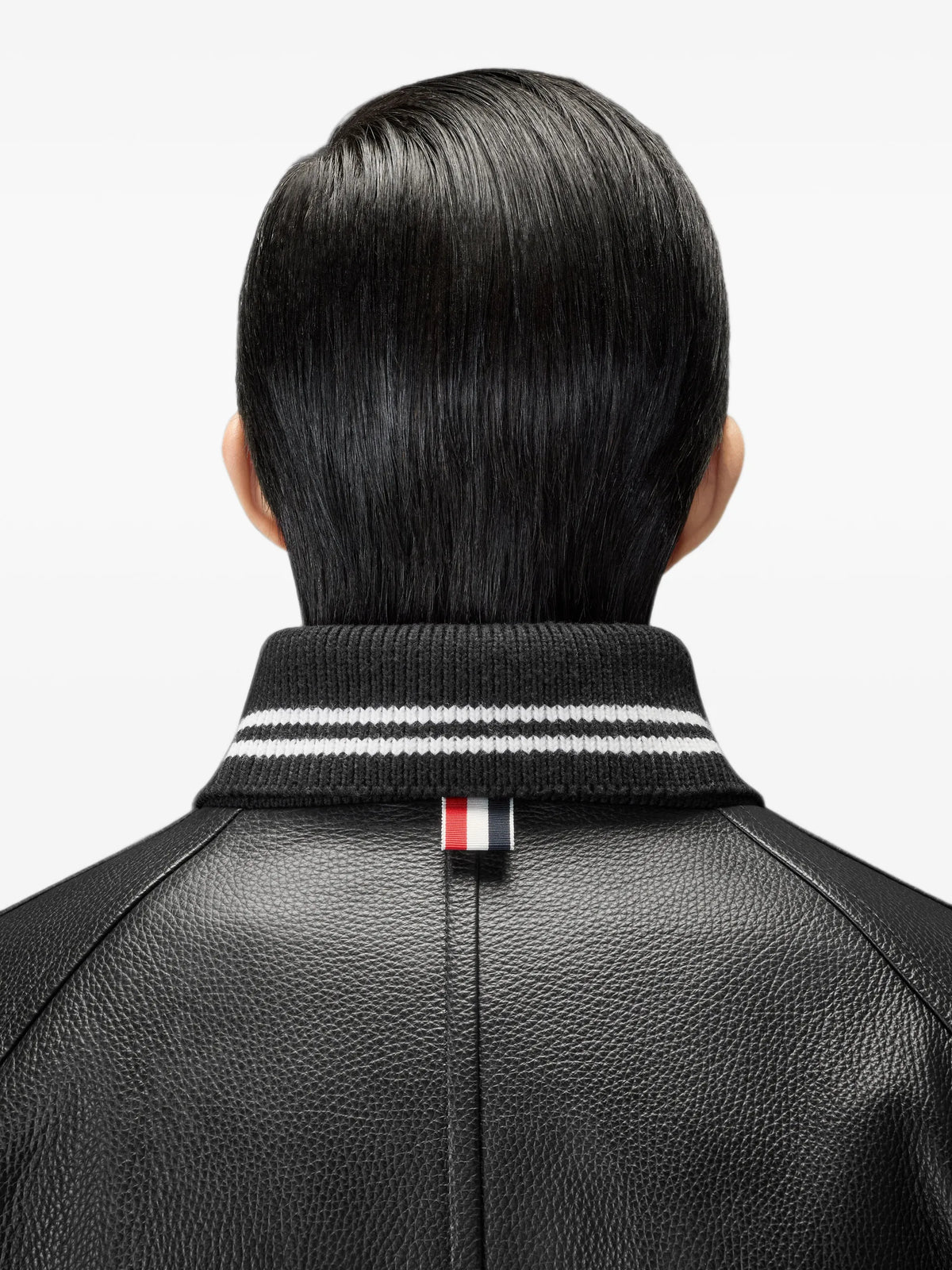 leather 4-Bar oversized blouson jacket