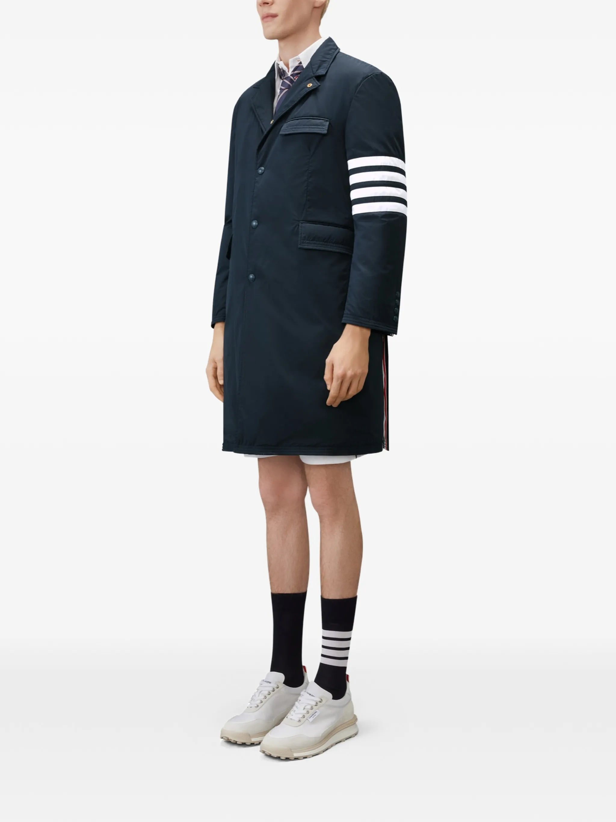 4-Bar down-filled overcoat