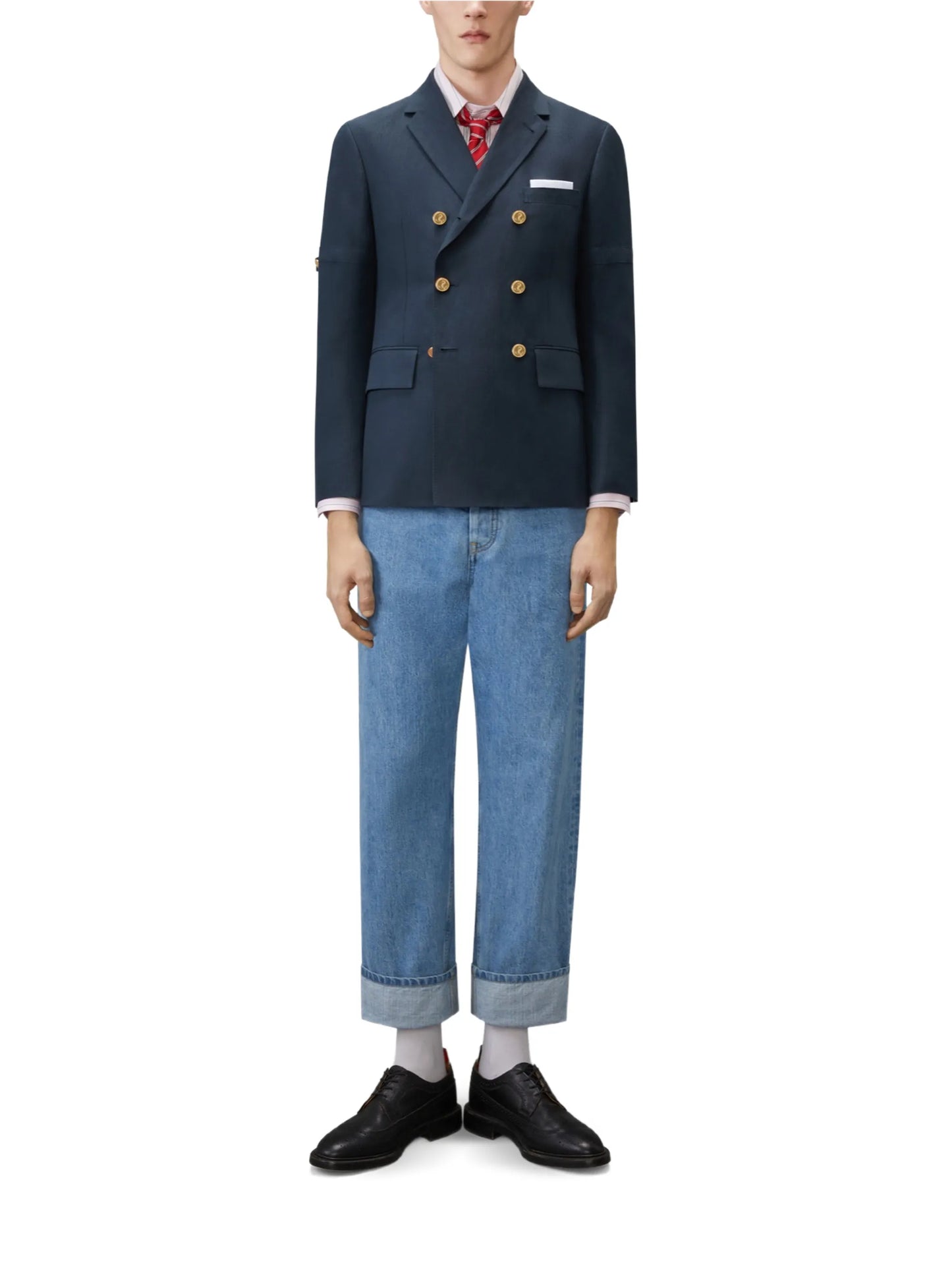 University Stripe double-breasted jacket