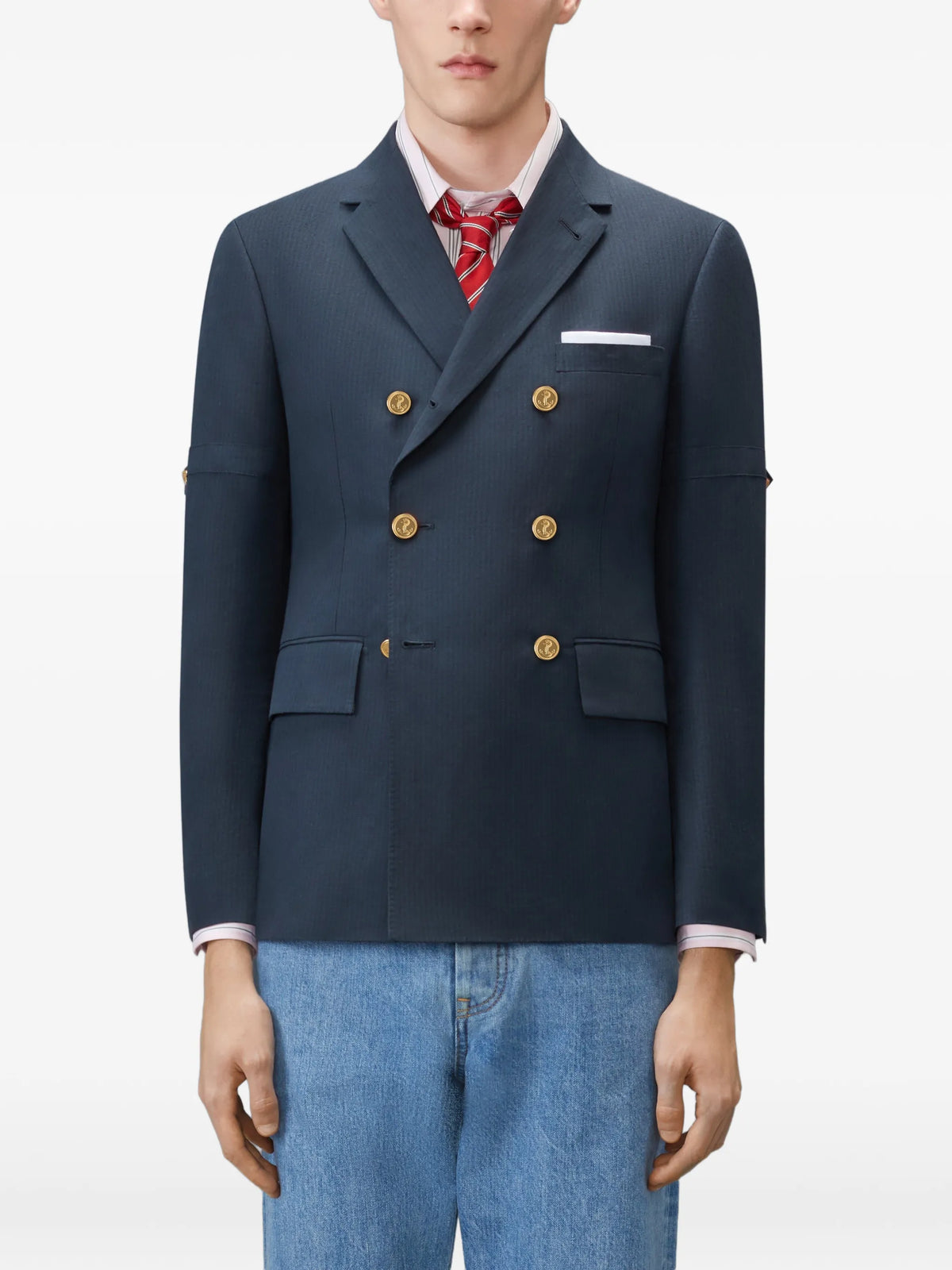 university stripe unconstructed sportcoat
