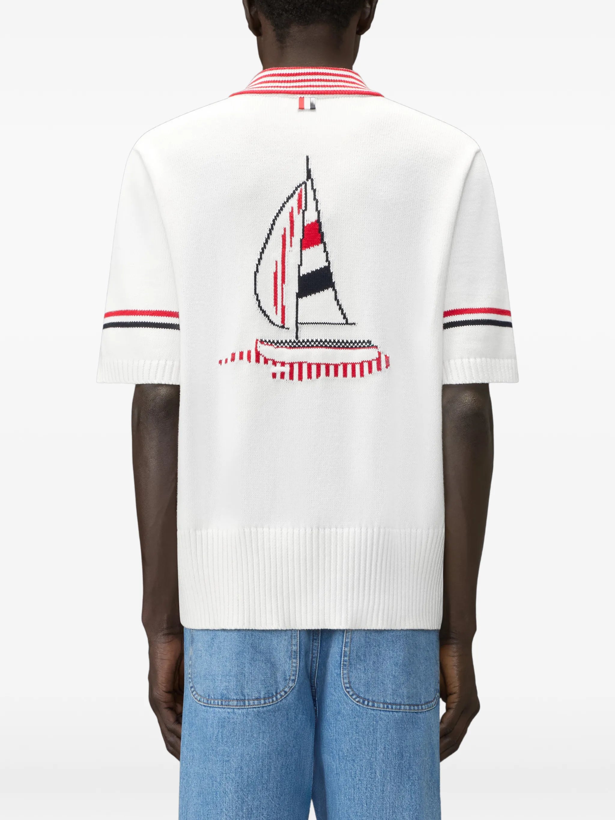 sailboat rugby polo with RWB armbands