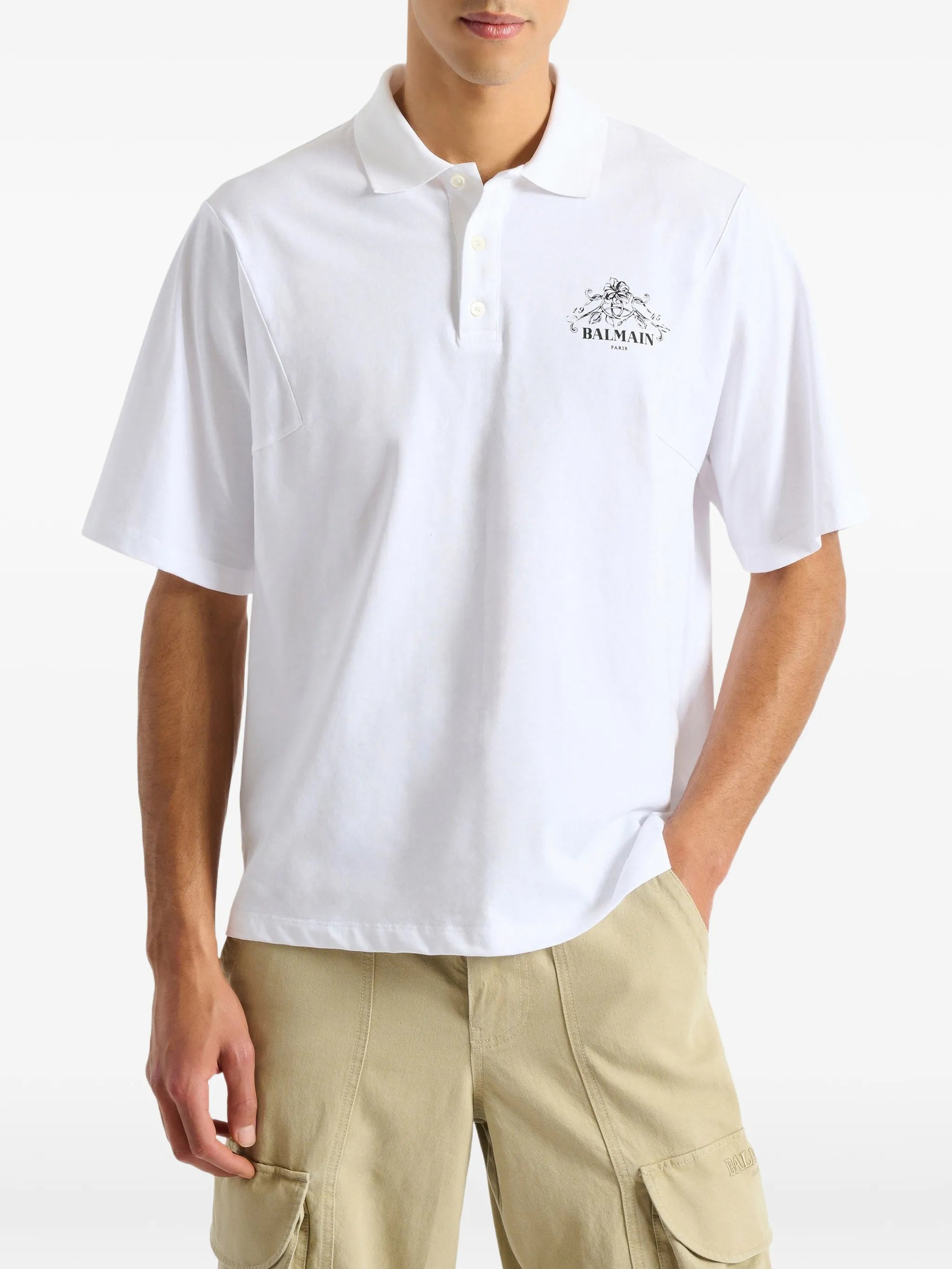 printed Balmain Vine polo