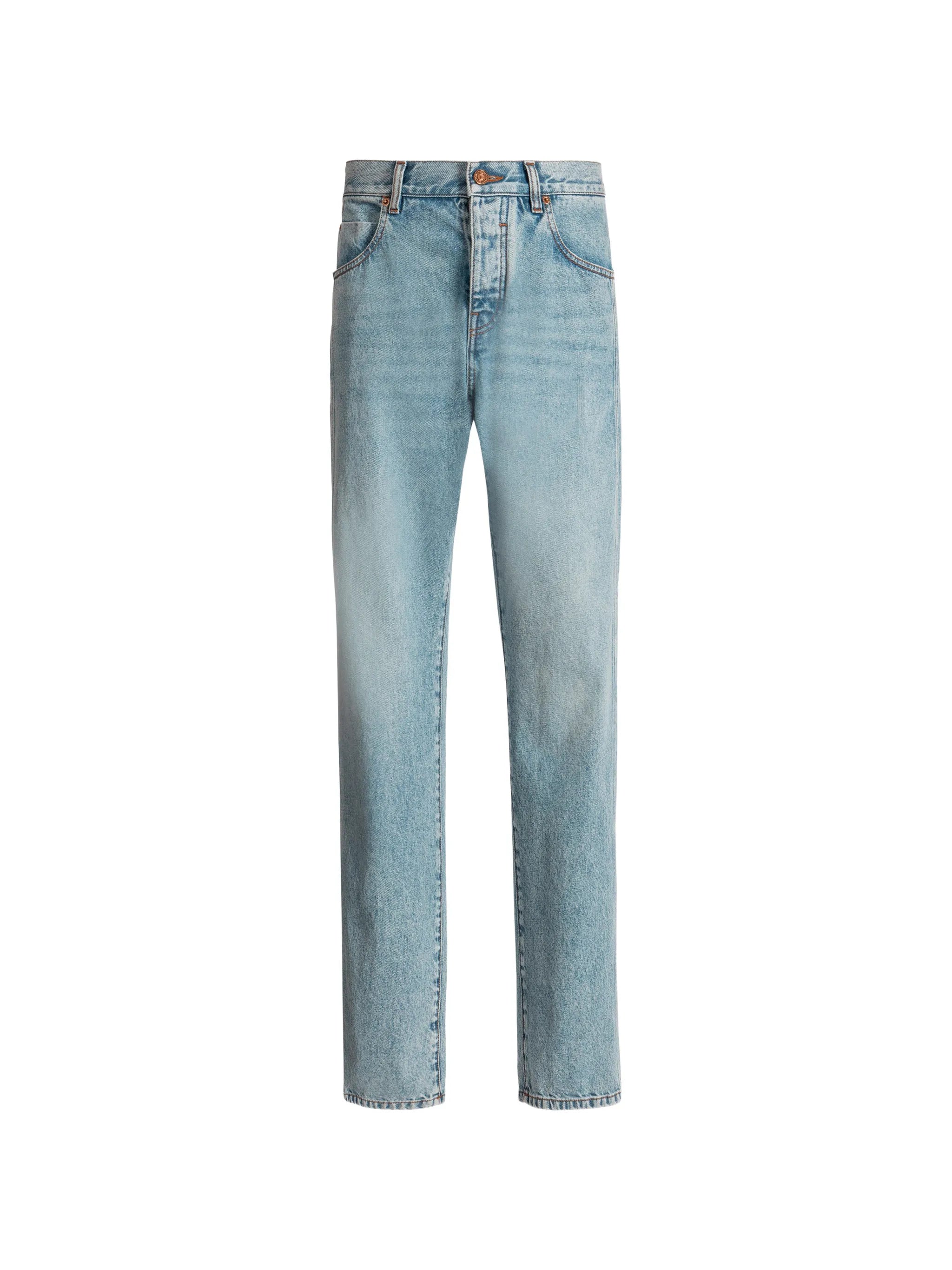 loose-fit jeans in light blue denim