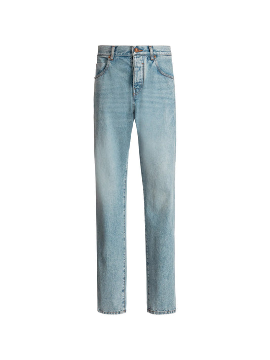 loose-fit jeans in light blue denim