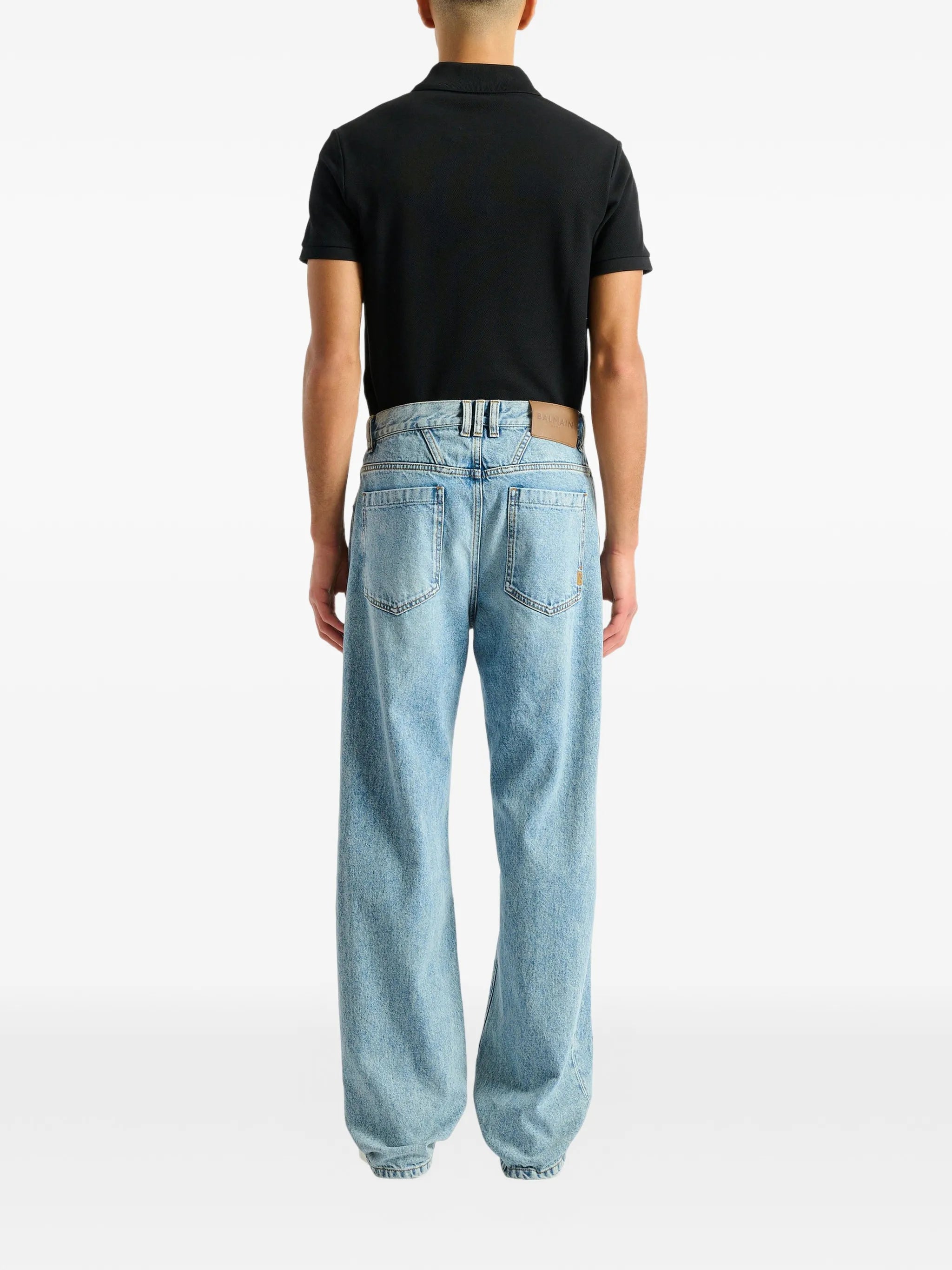 loose-fit jeans in light blue denim
