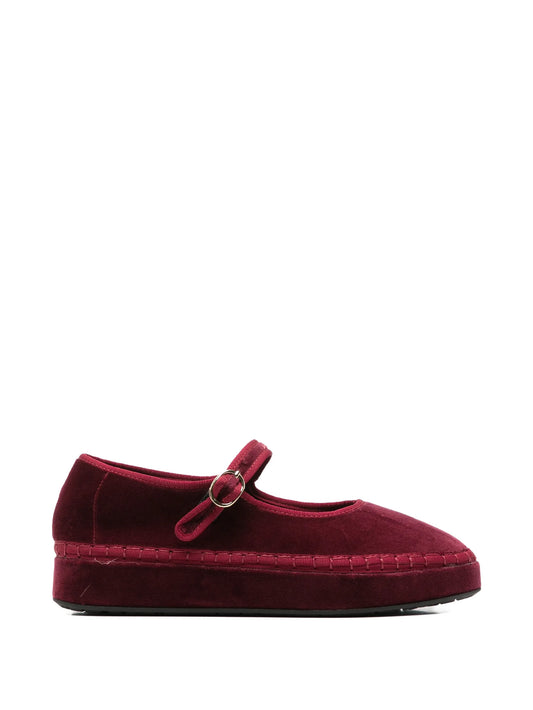Double Lucrecia velvet Mary Jane shoes