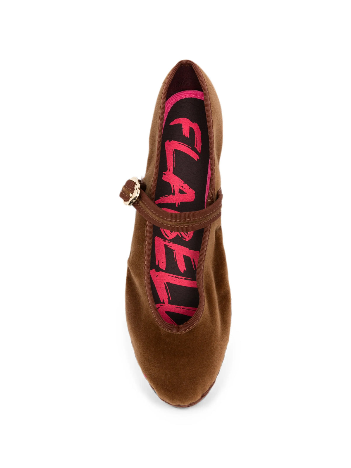 Pierre mary jane velvet toffee ballet flats
