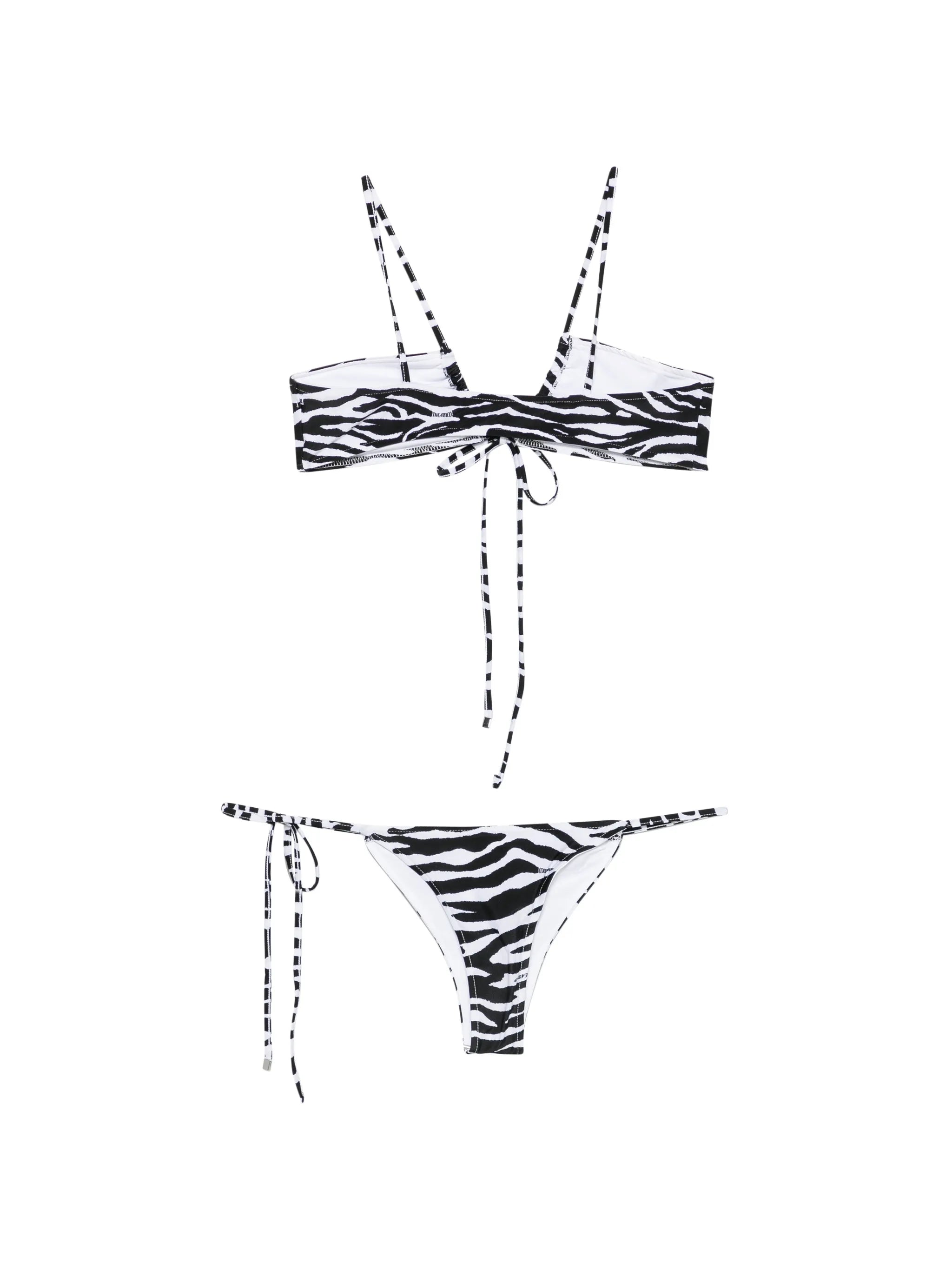 zebra-print tie-fastening bikini
