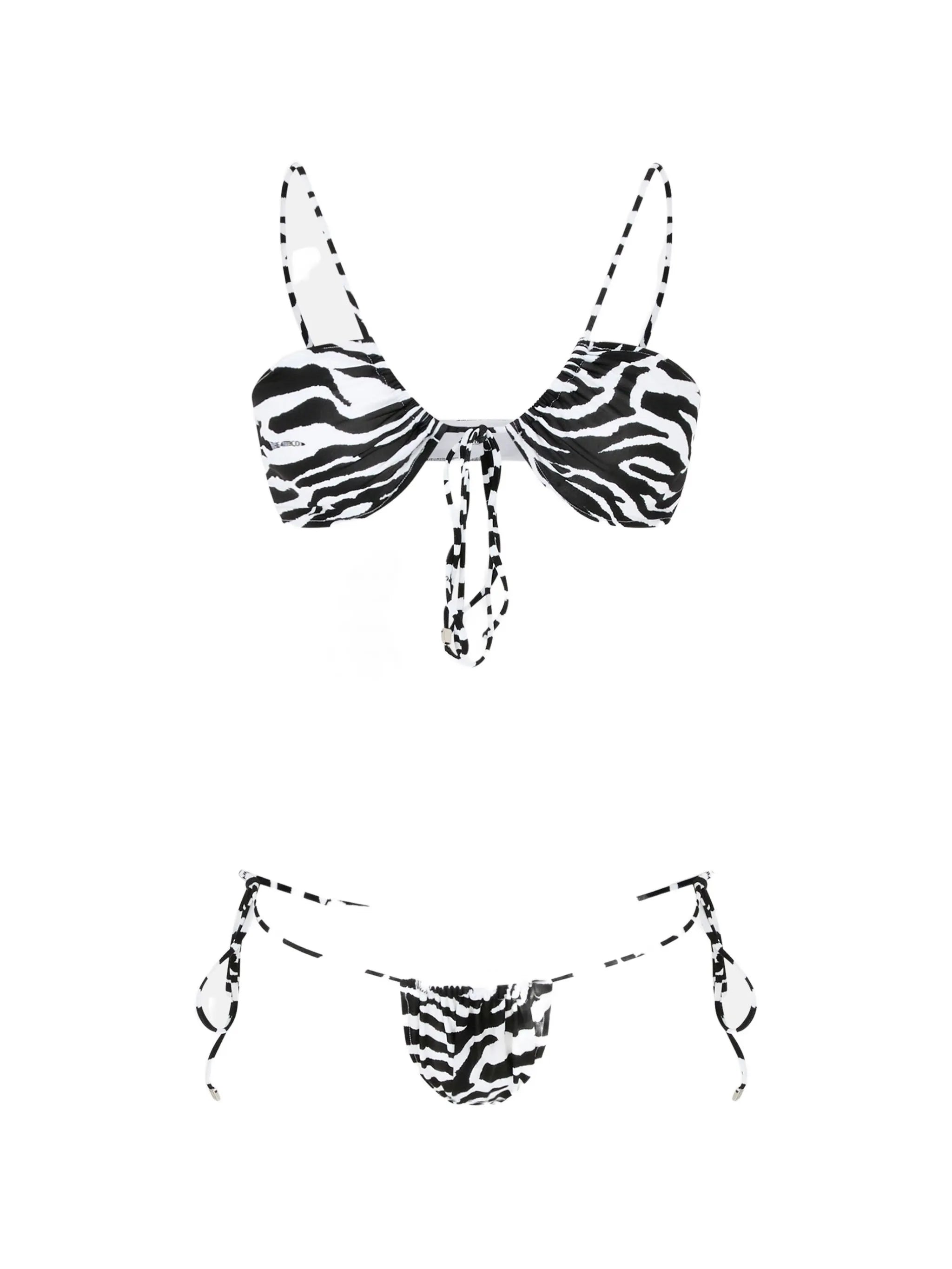 white and black bikini
