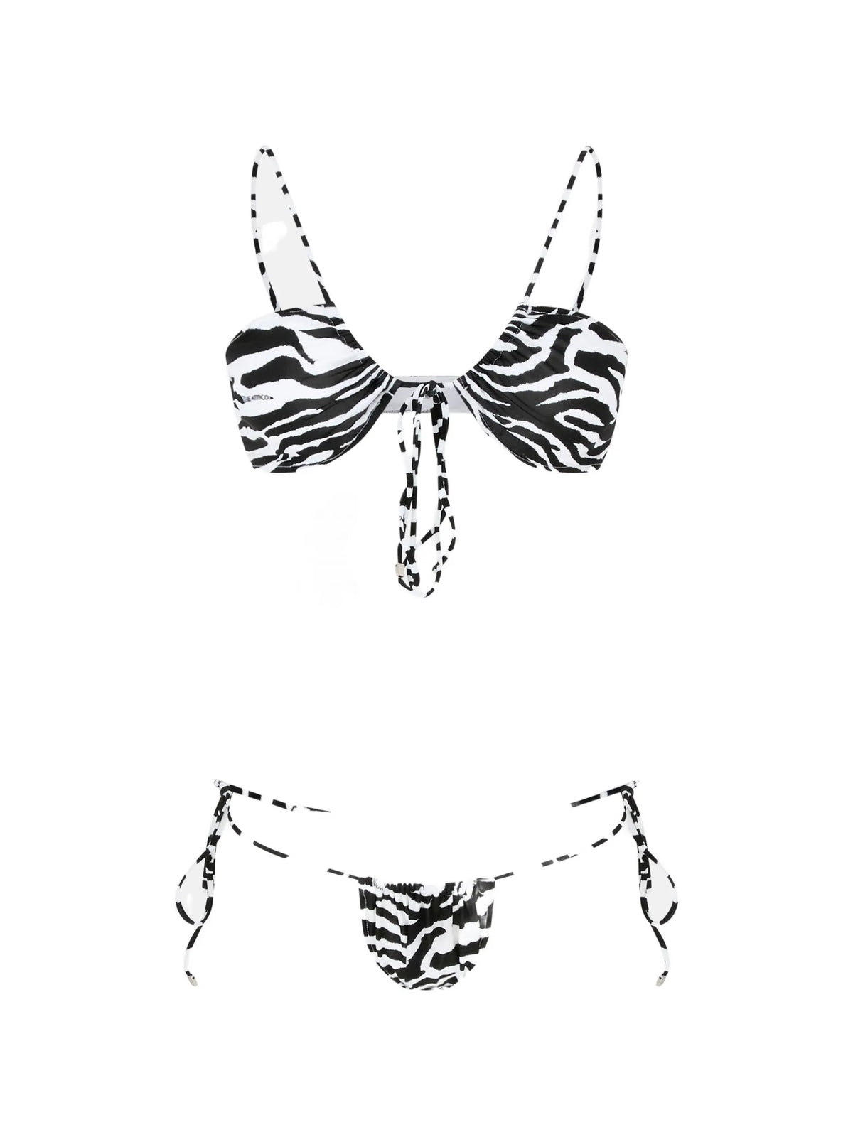 white and black bikini