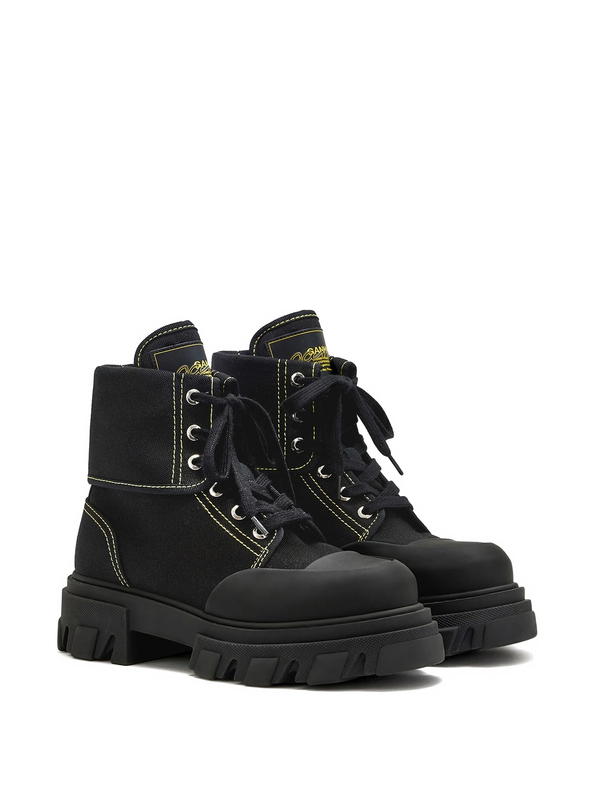 Trail contrast-stitch combat boots