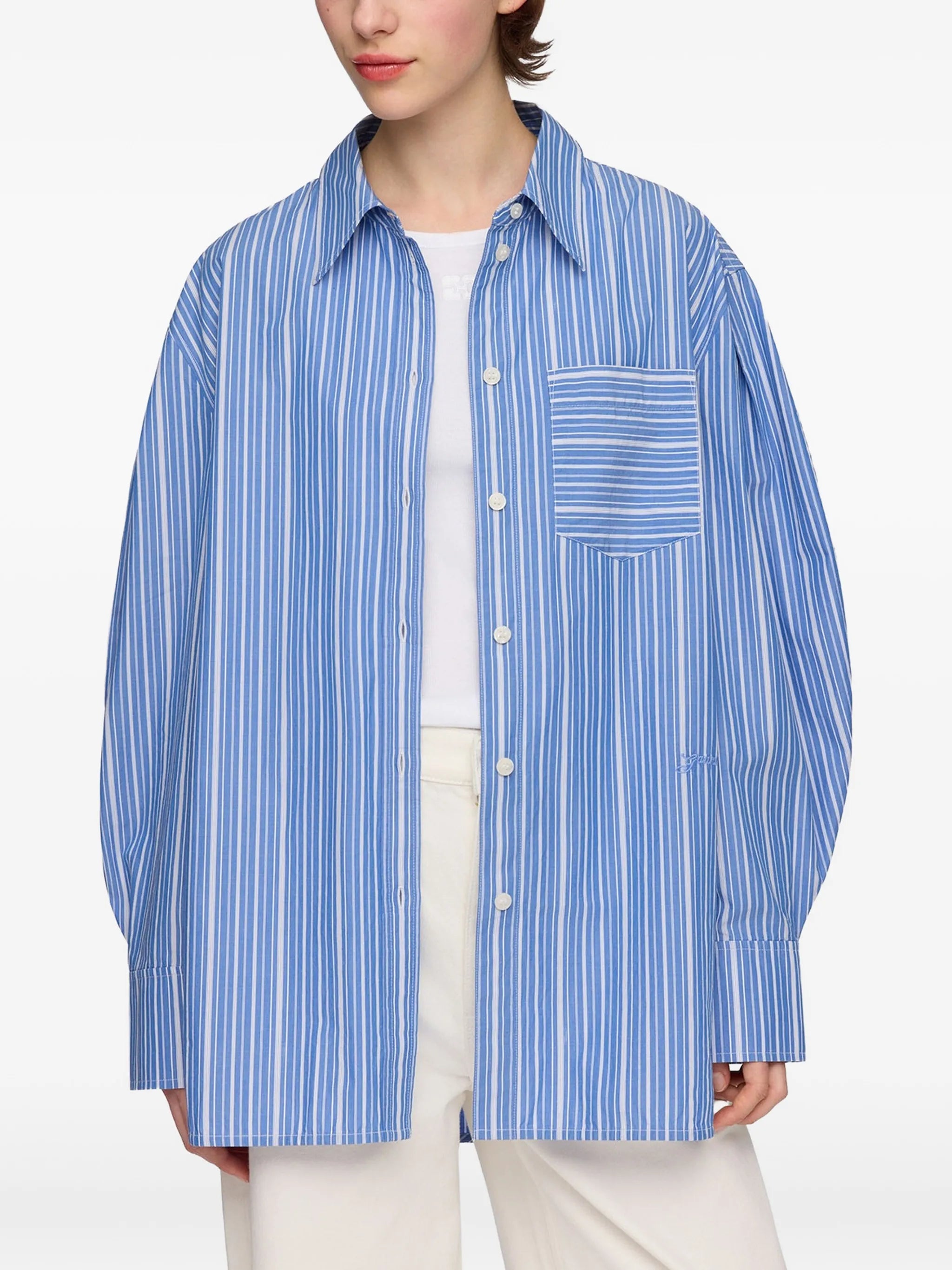 shirt in striped cotton