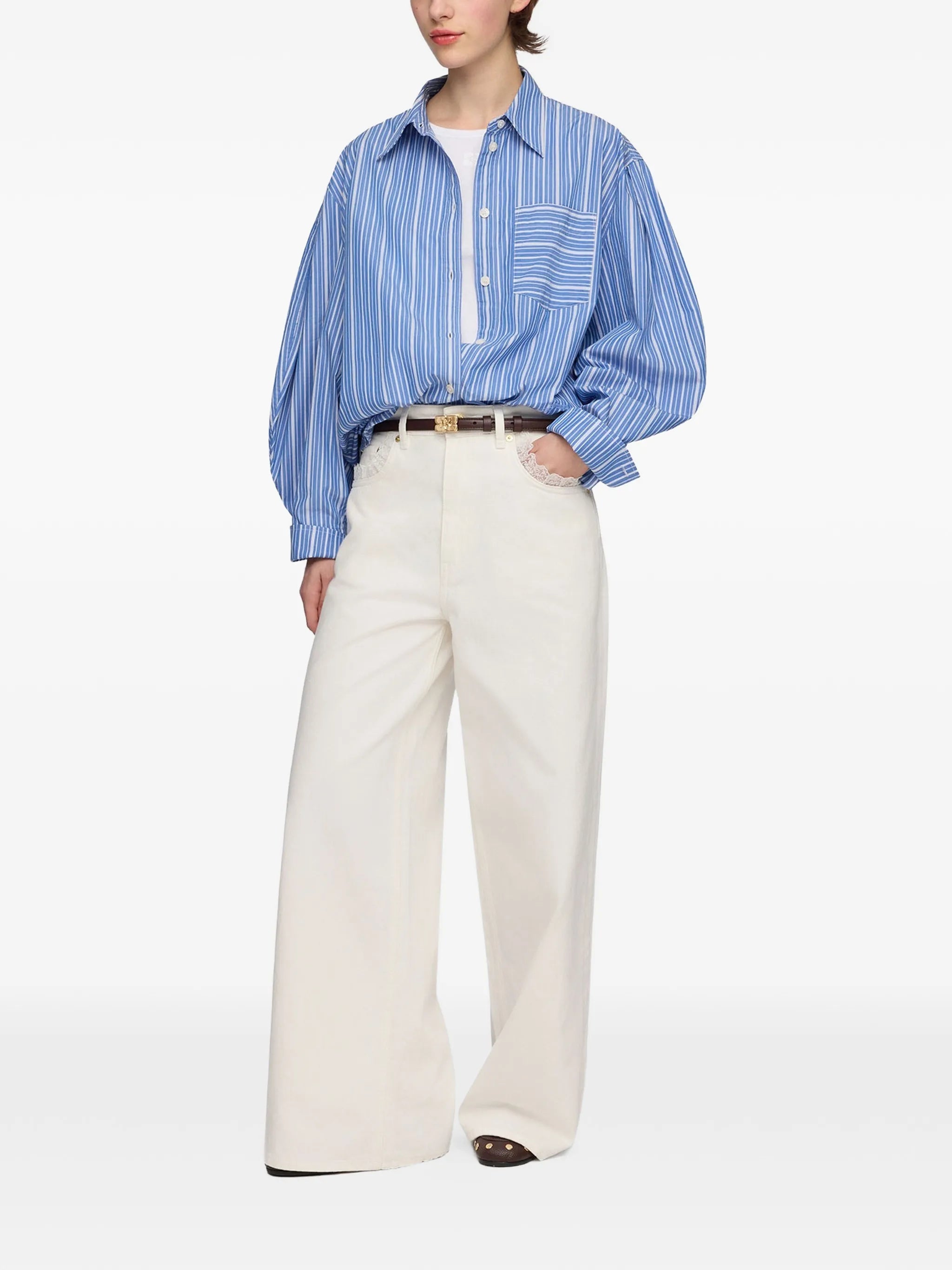 shirt in striped cotton