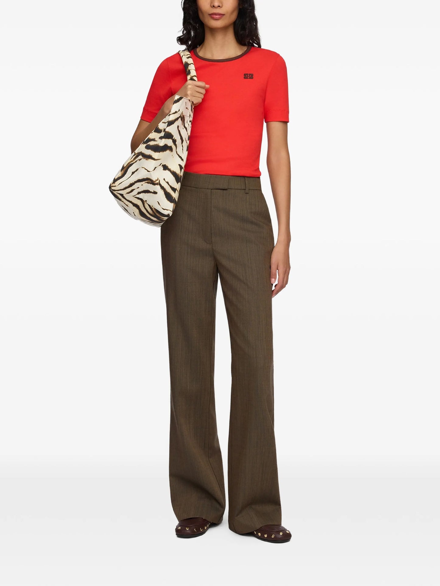 mélange-effect trousers