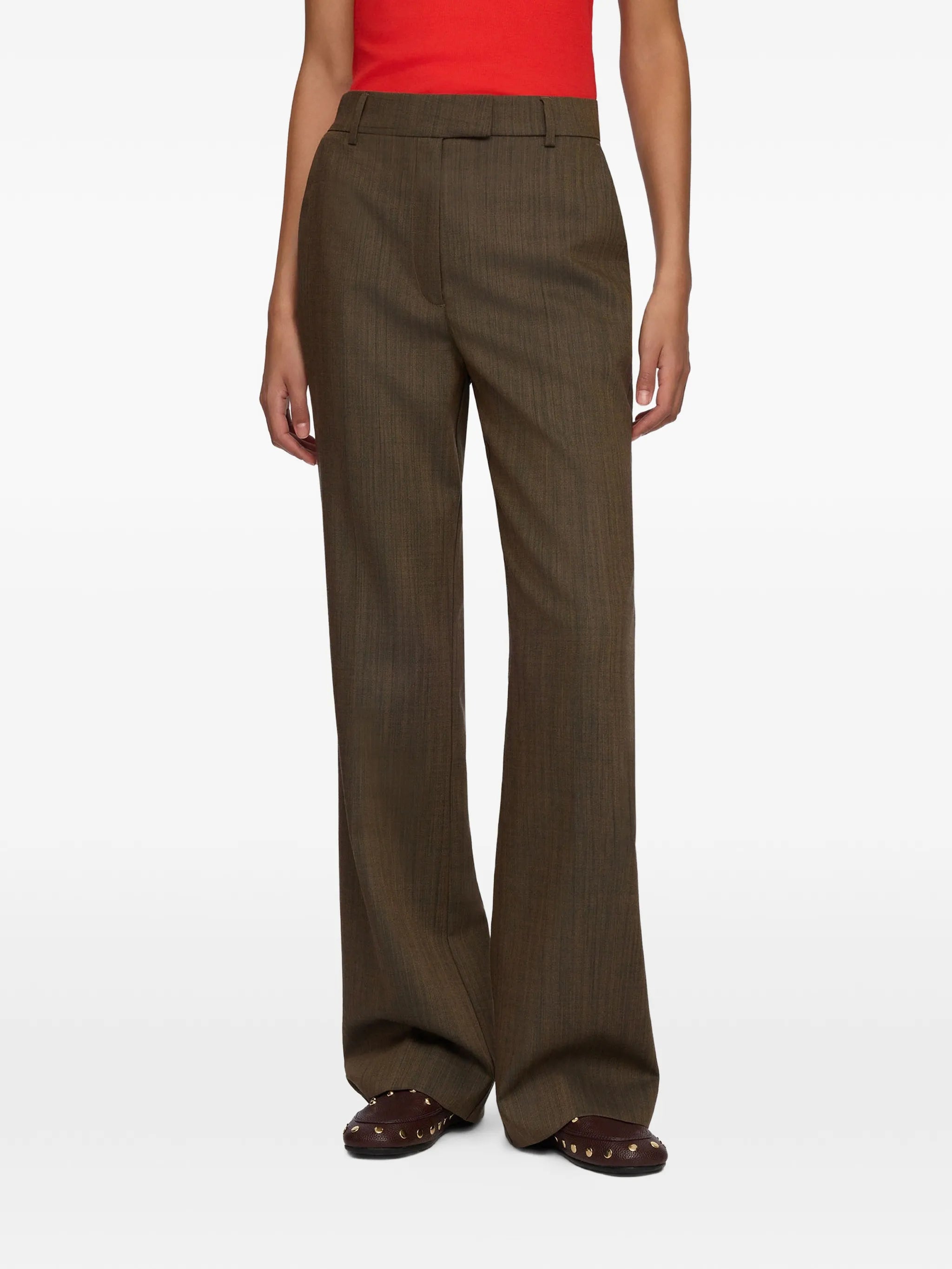 mélange-effect trousers