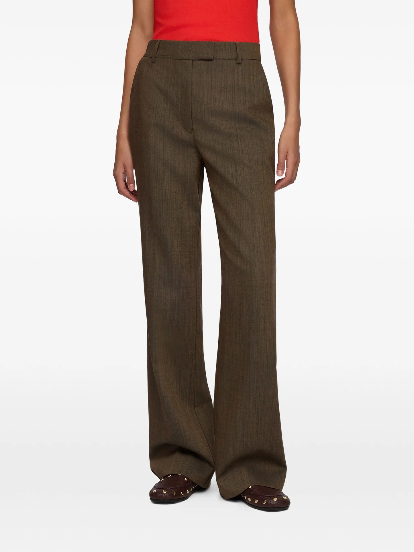 mélange-effect trousers