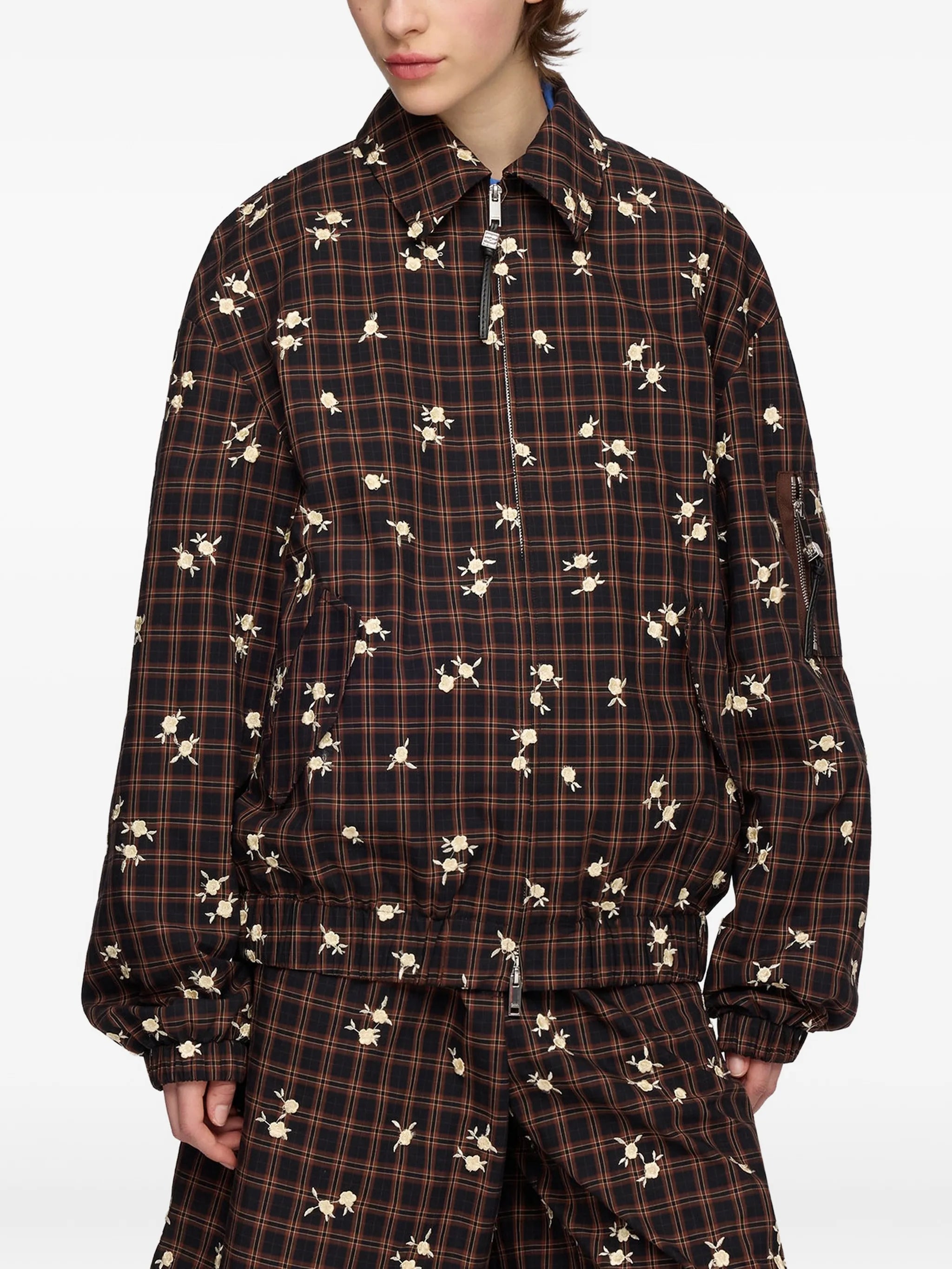 bomber jacket in printed check