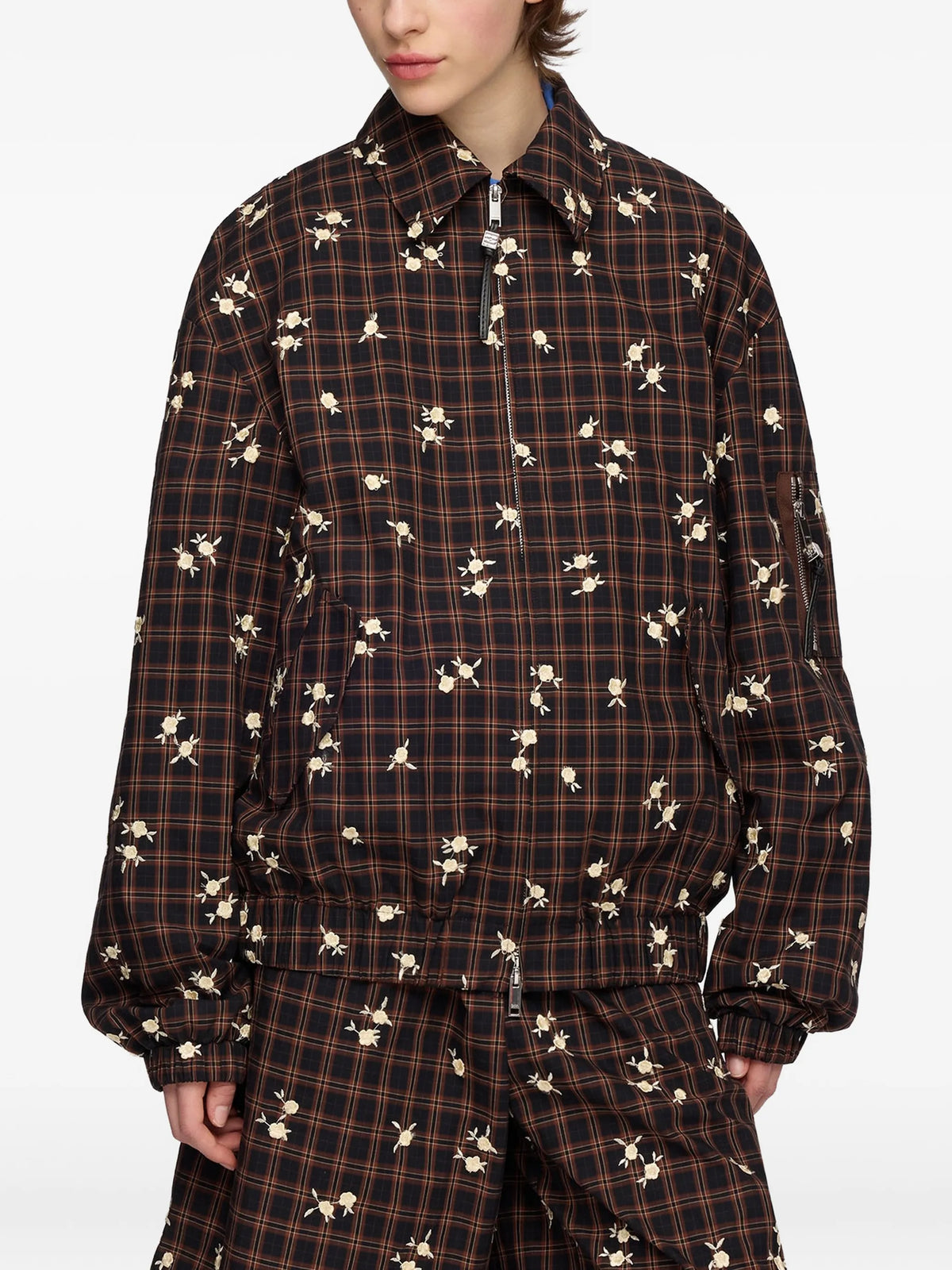 bomber jacket in printed check