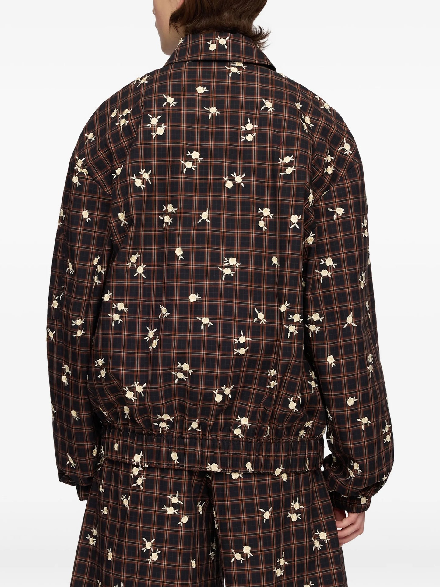 checked bomber jacket