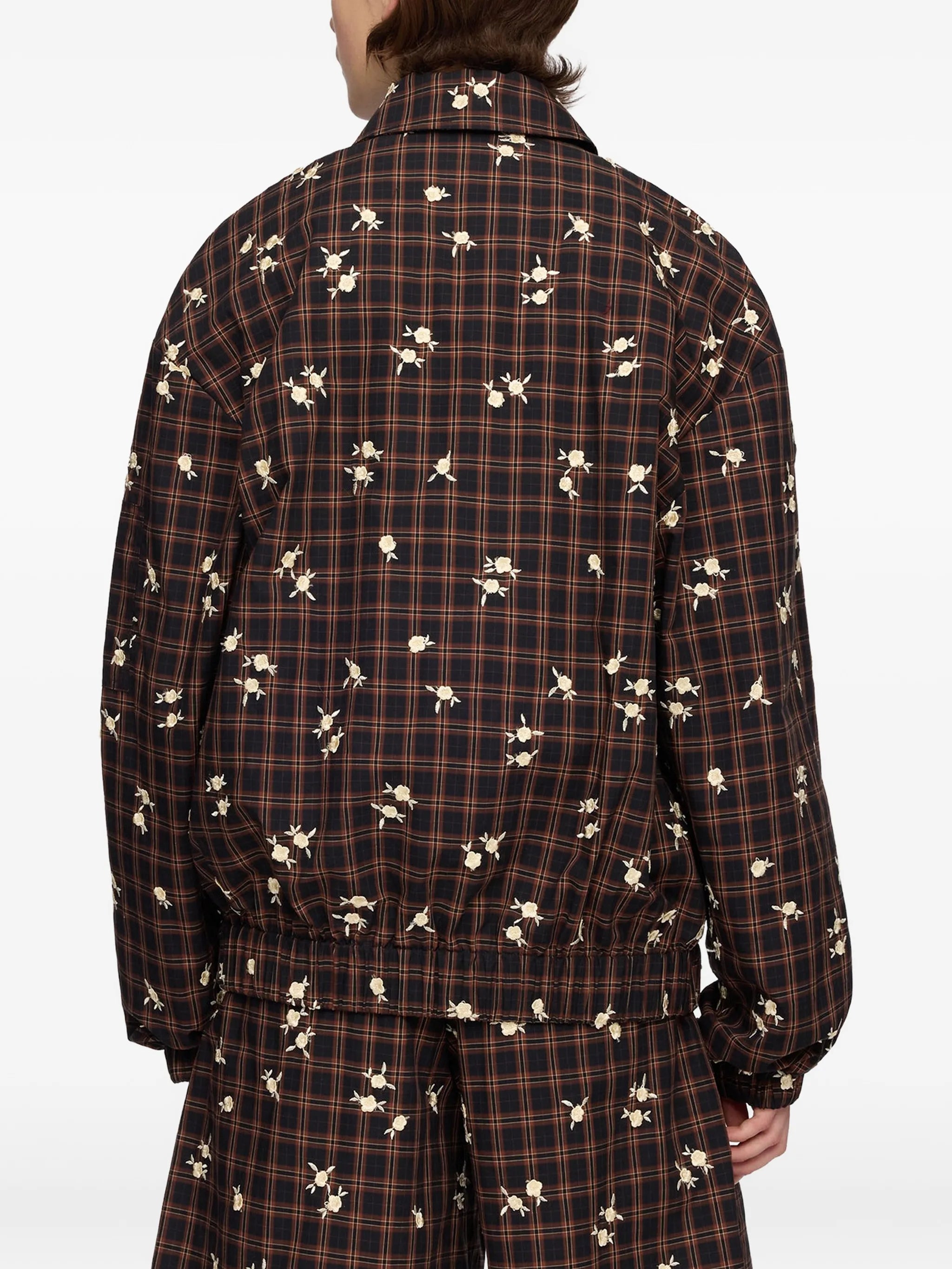 bomber jacket in printed check