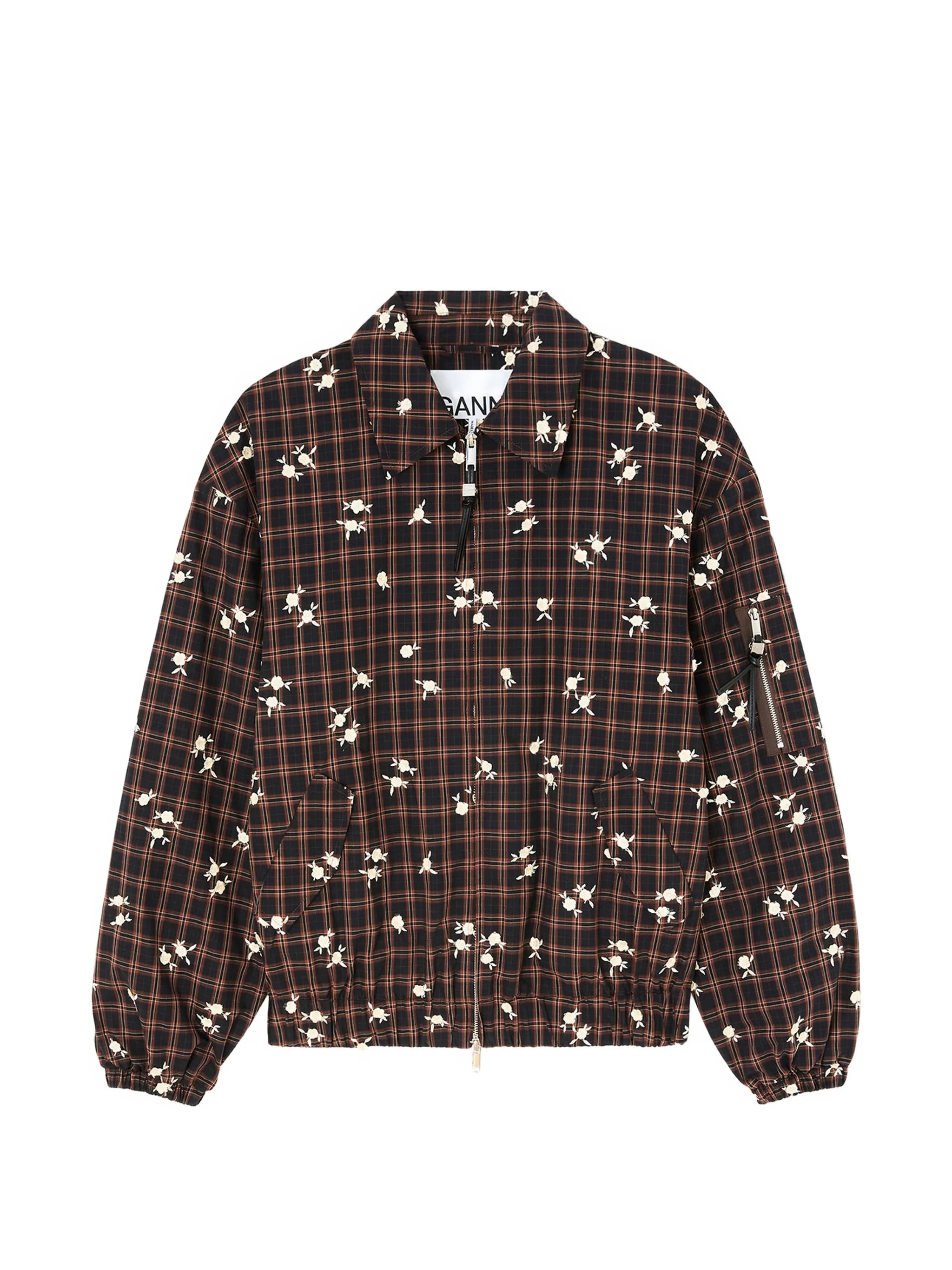 bomber jacket in printed check