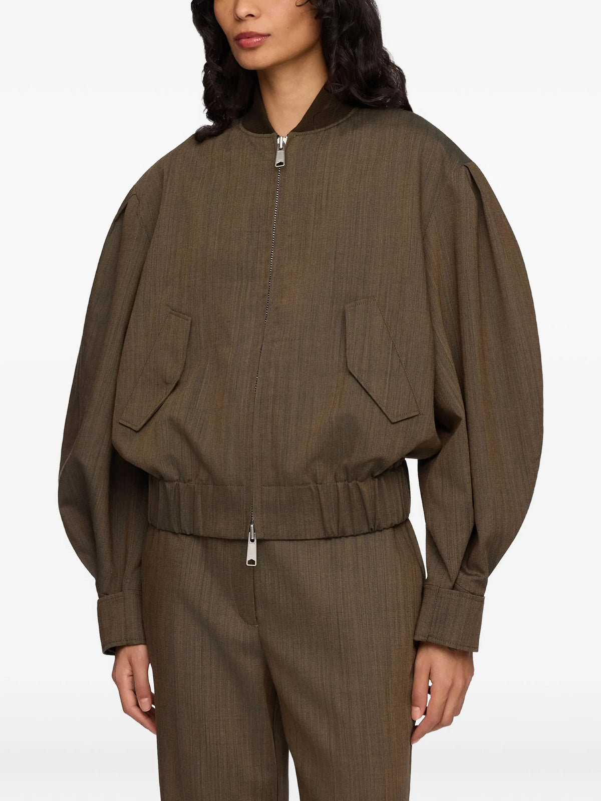 bomber in wool melange