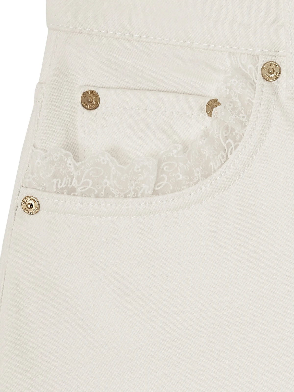 Lari straight jeans in white denim