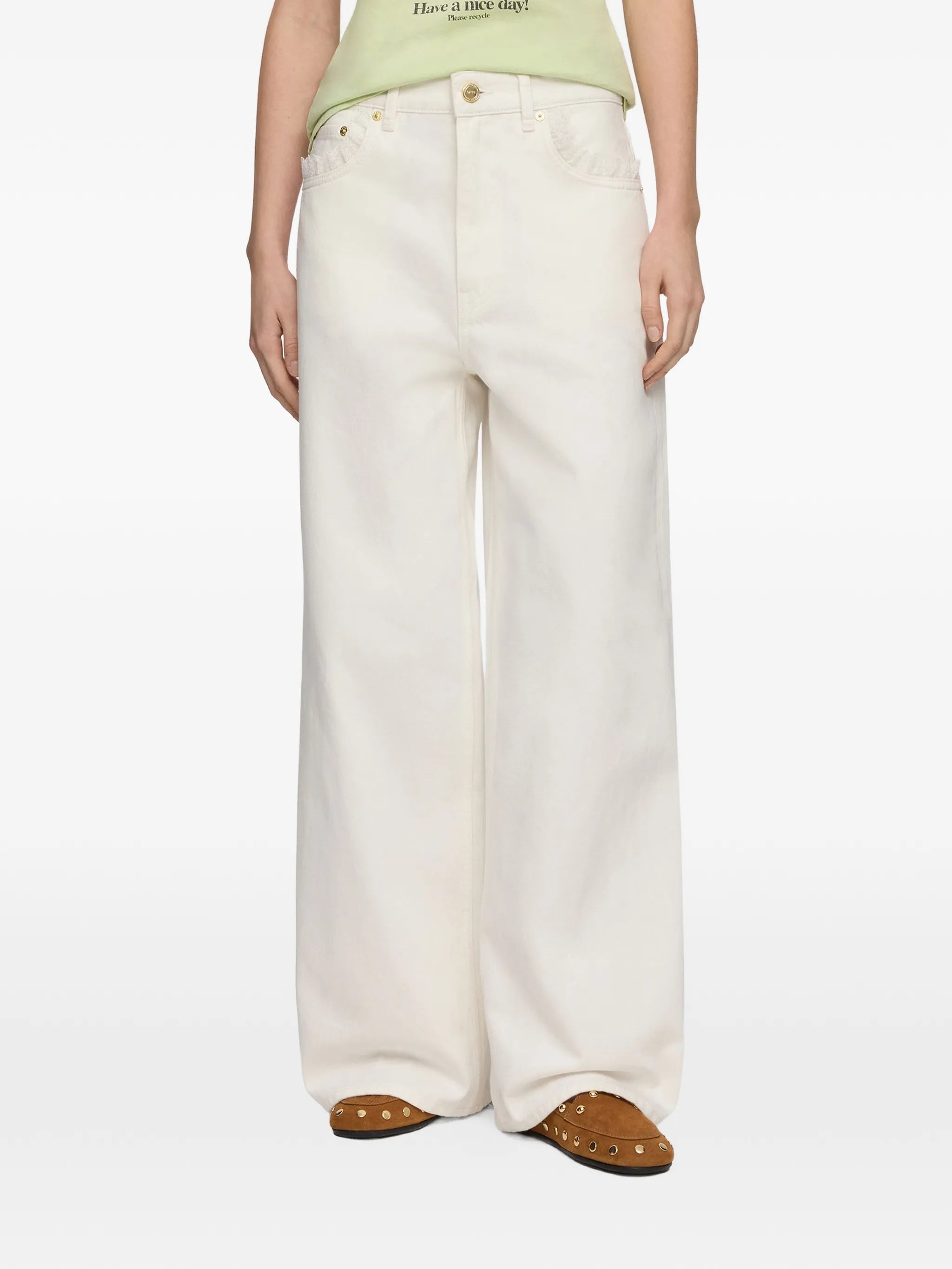 Lari straight jeans in white denim