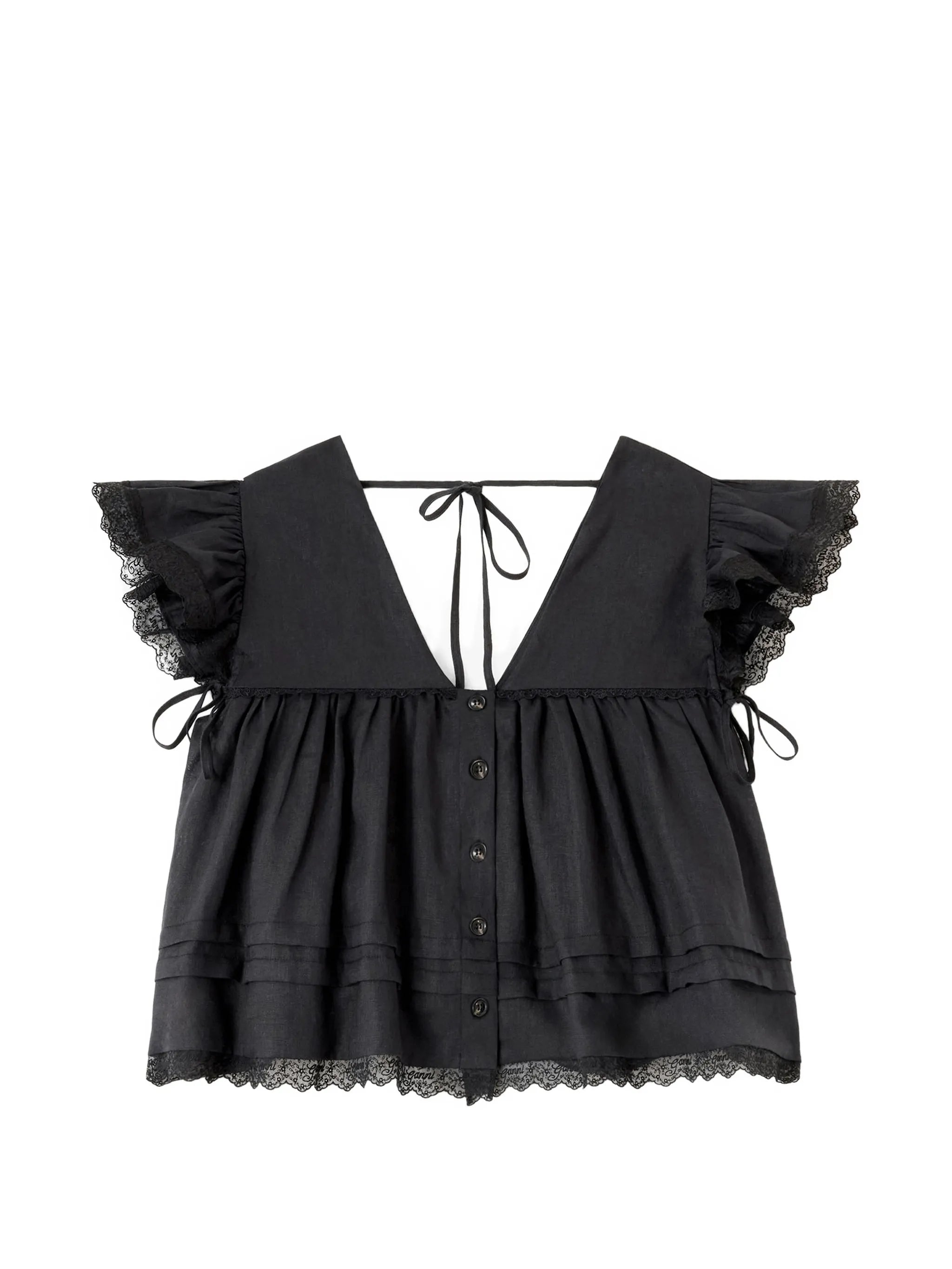 blouse in black linen