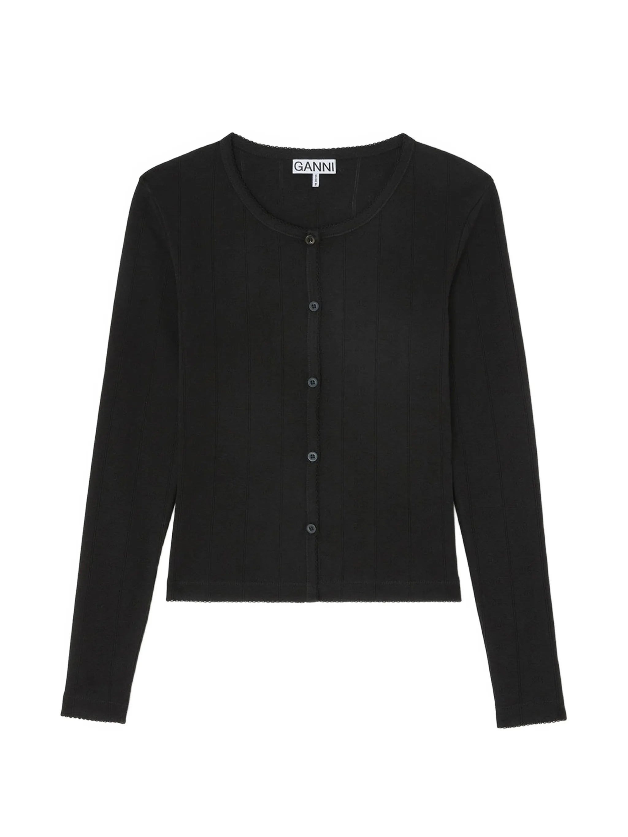 top in black pointelle