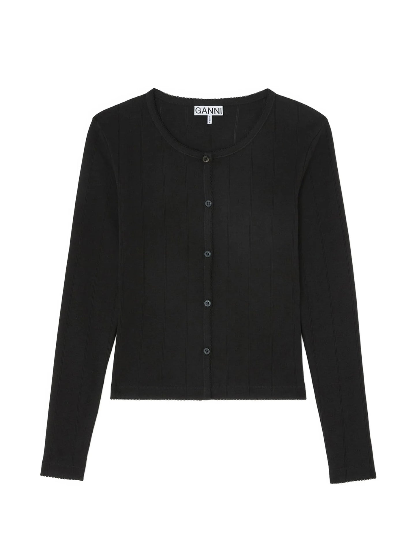 top in black pointelle