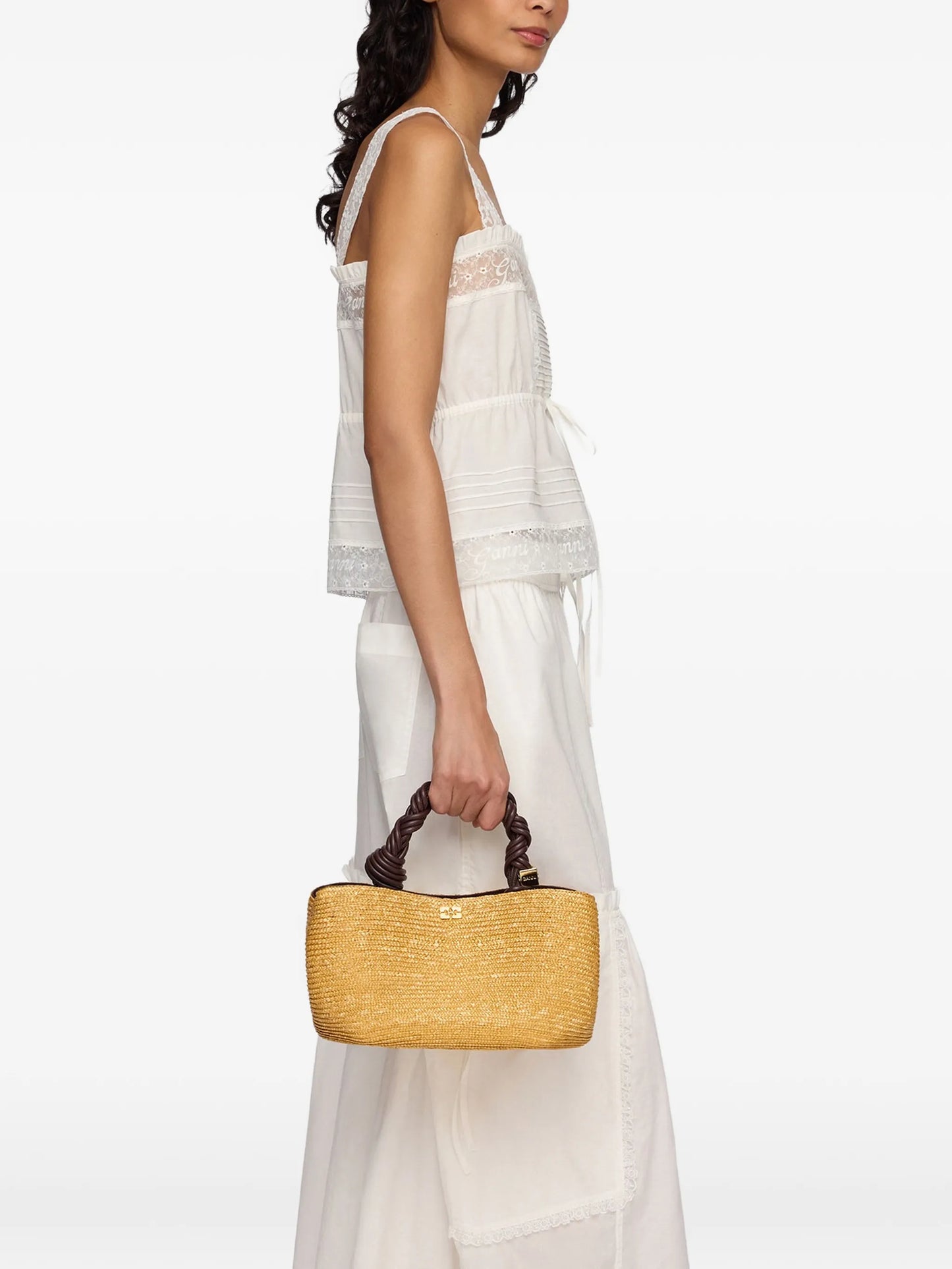 small Bou straw tote bag