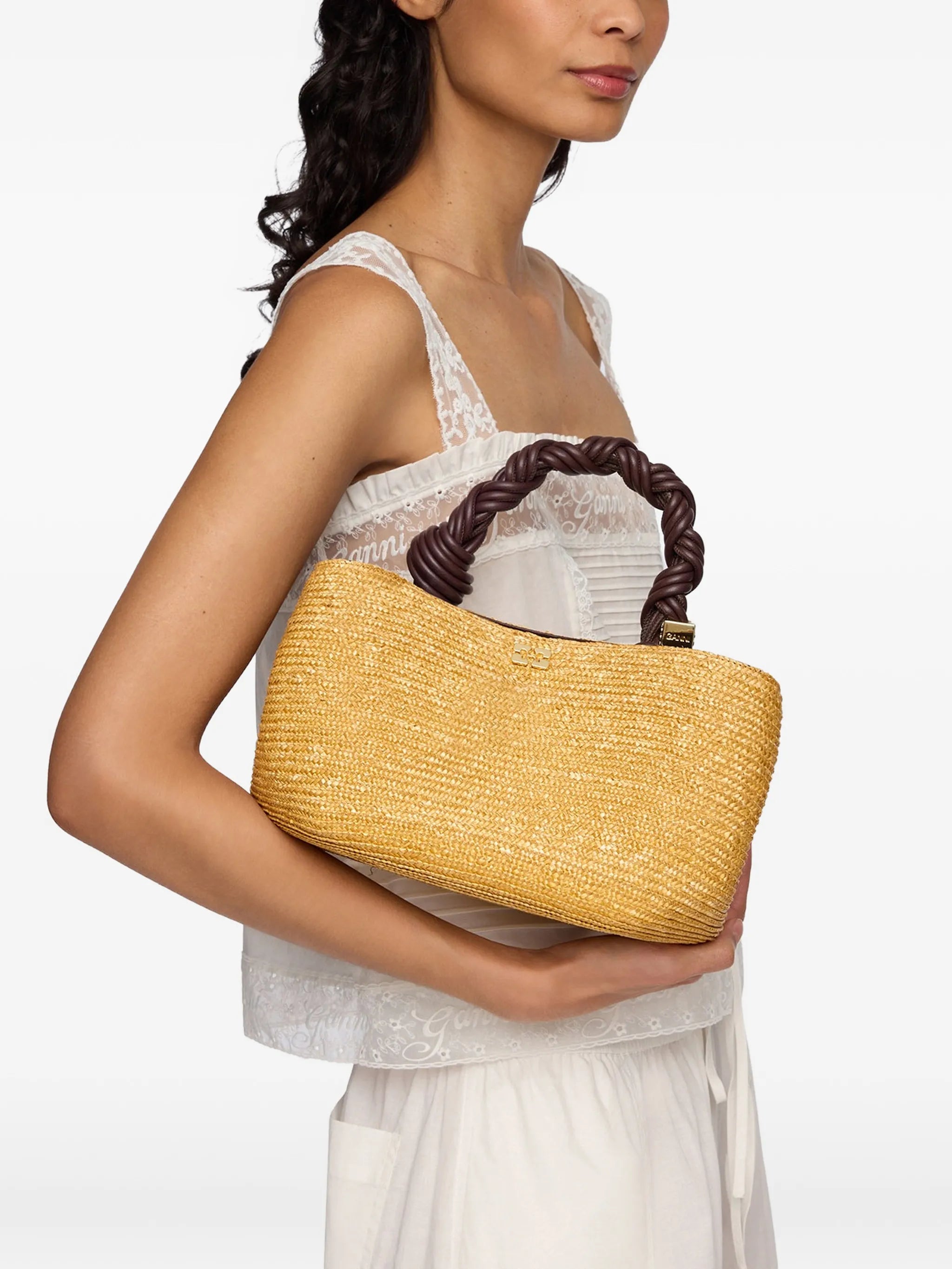 small Bou straw tote bag