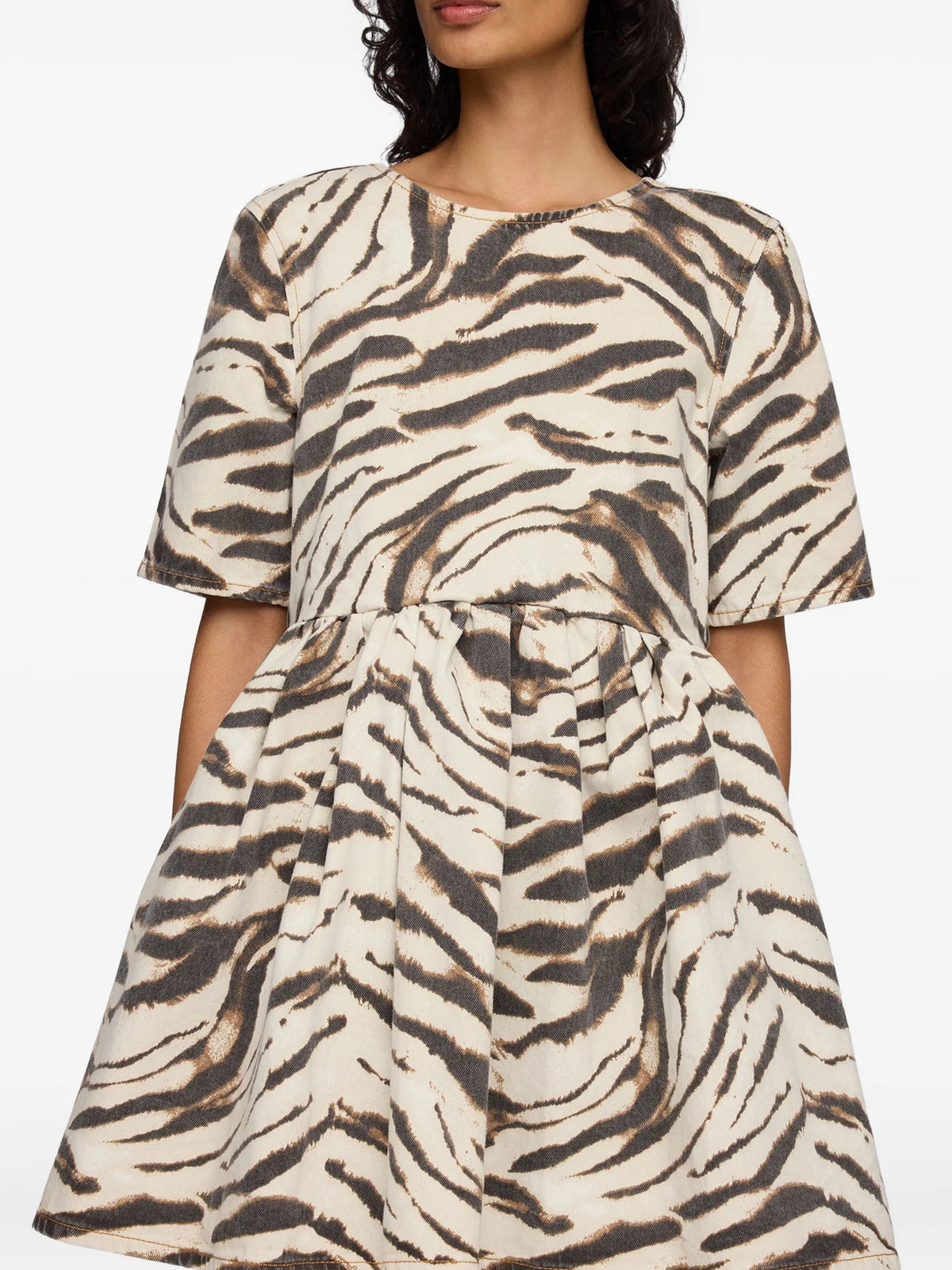 dress in zebra denim