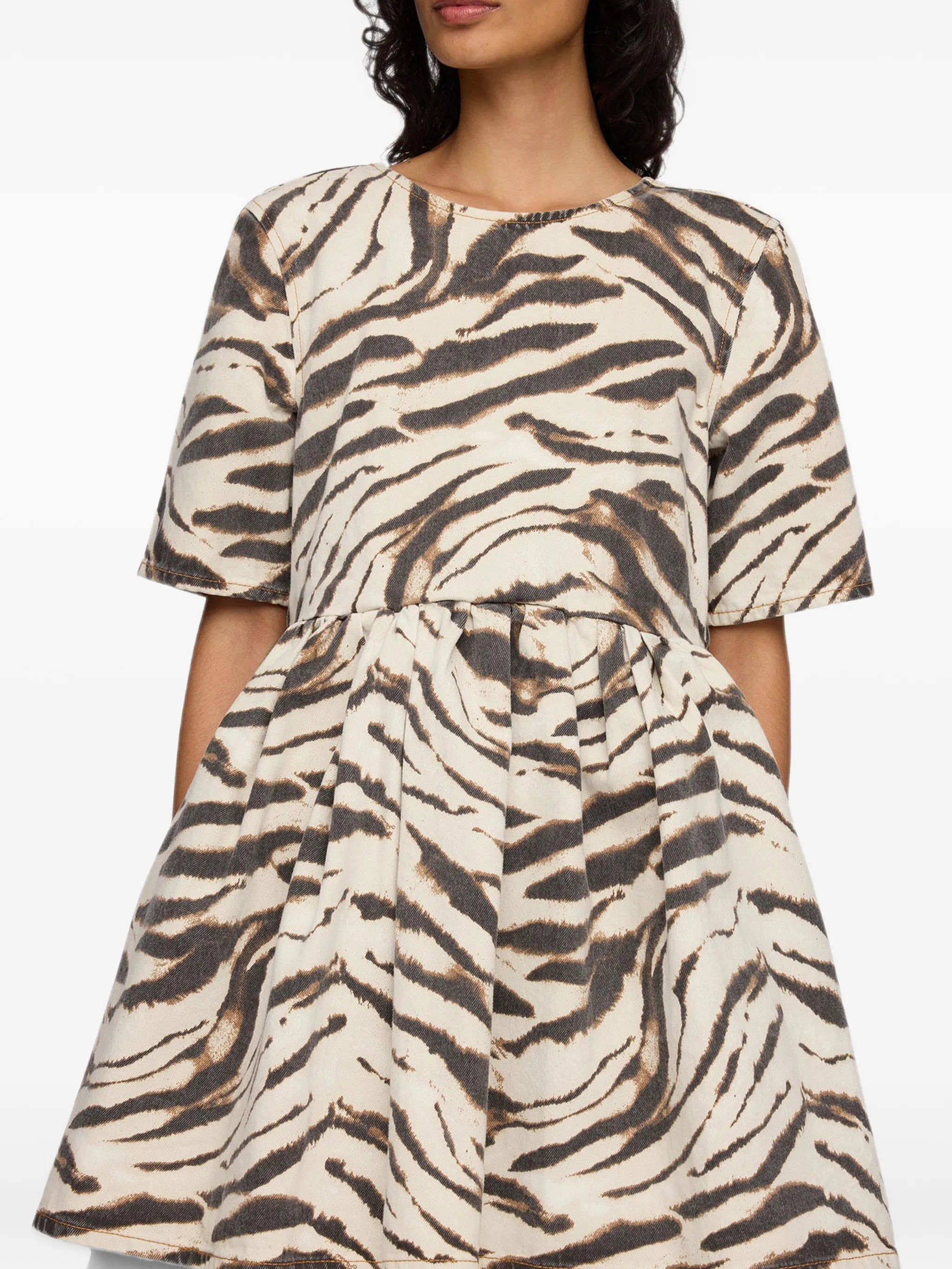 dress in zebra denim