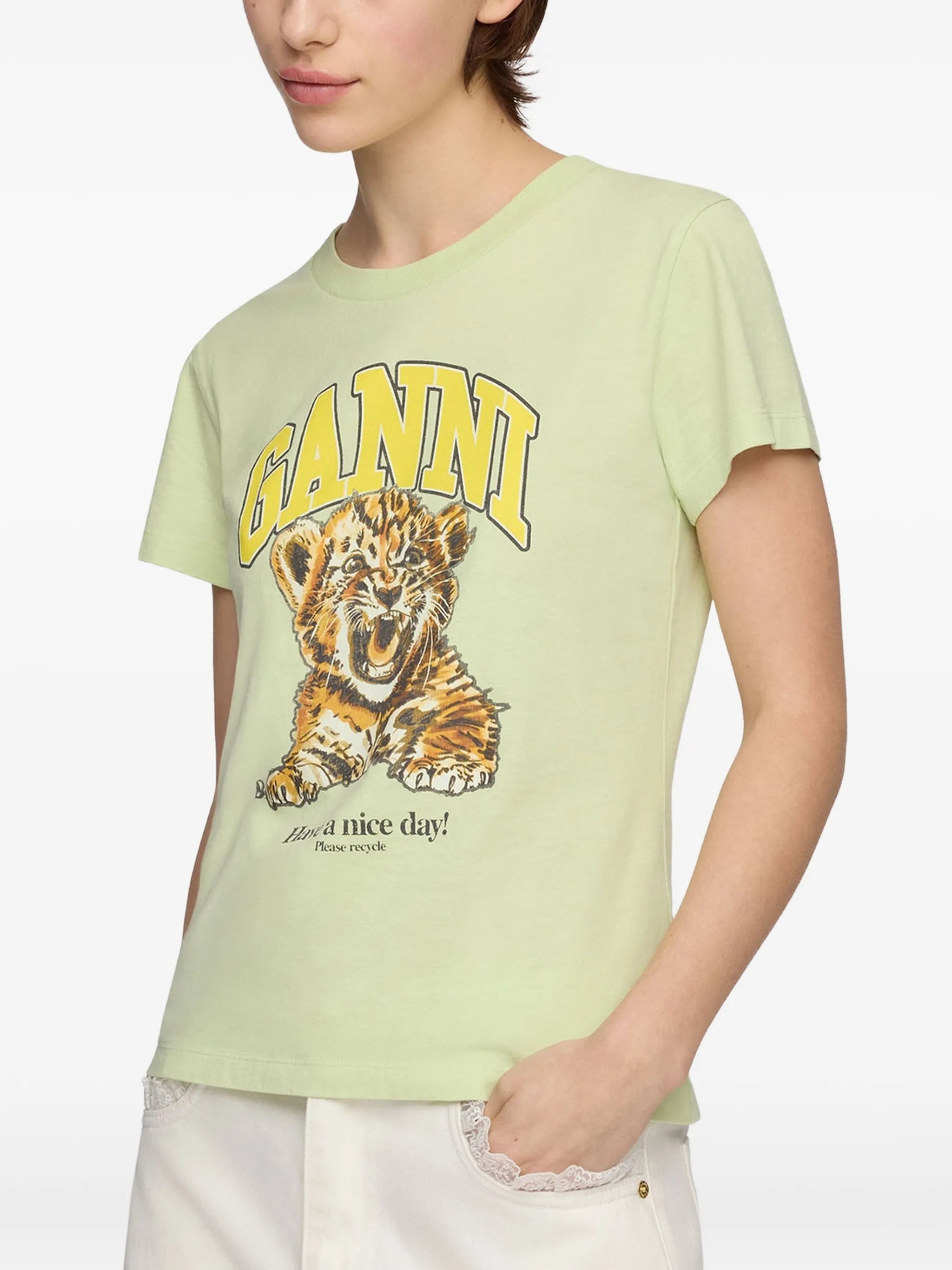 tiger-print T-shirt