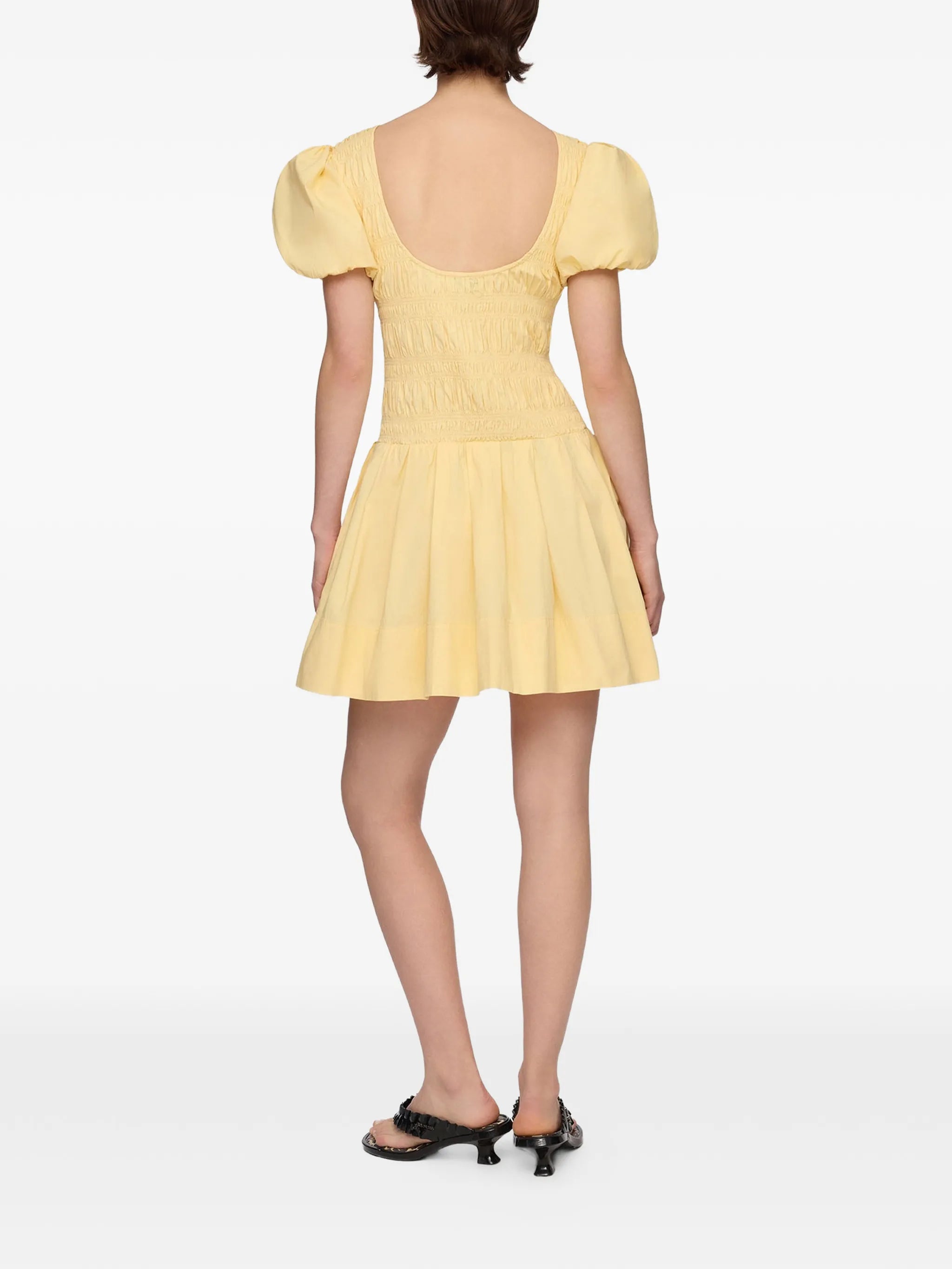 mini dress in yellow cotton