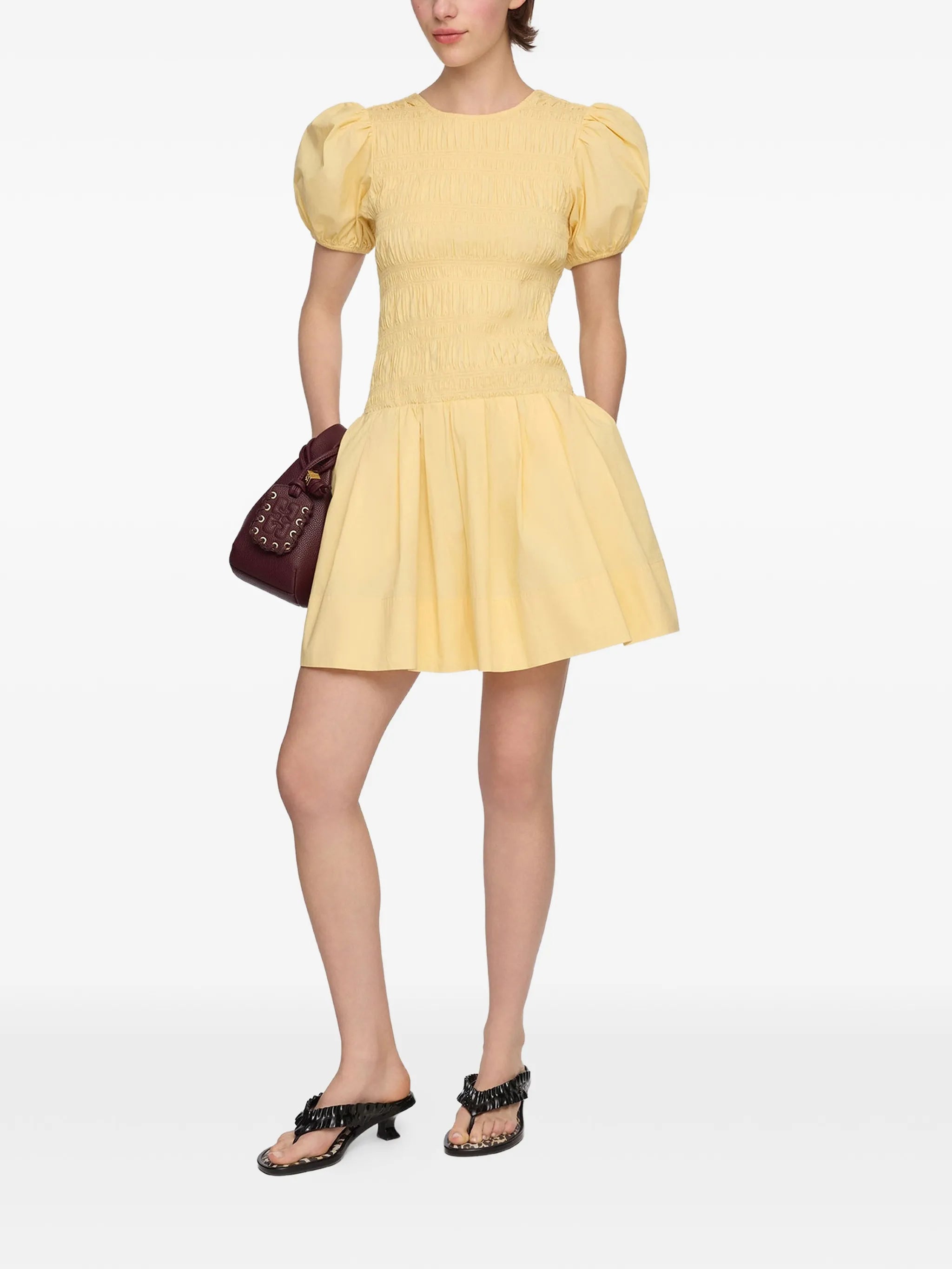 mini dress in yellow cotton