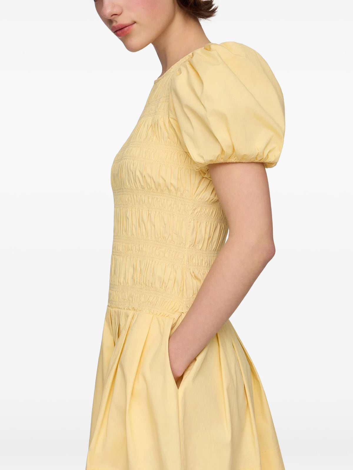 mini dress in yellow cotton