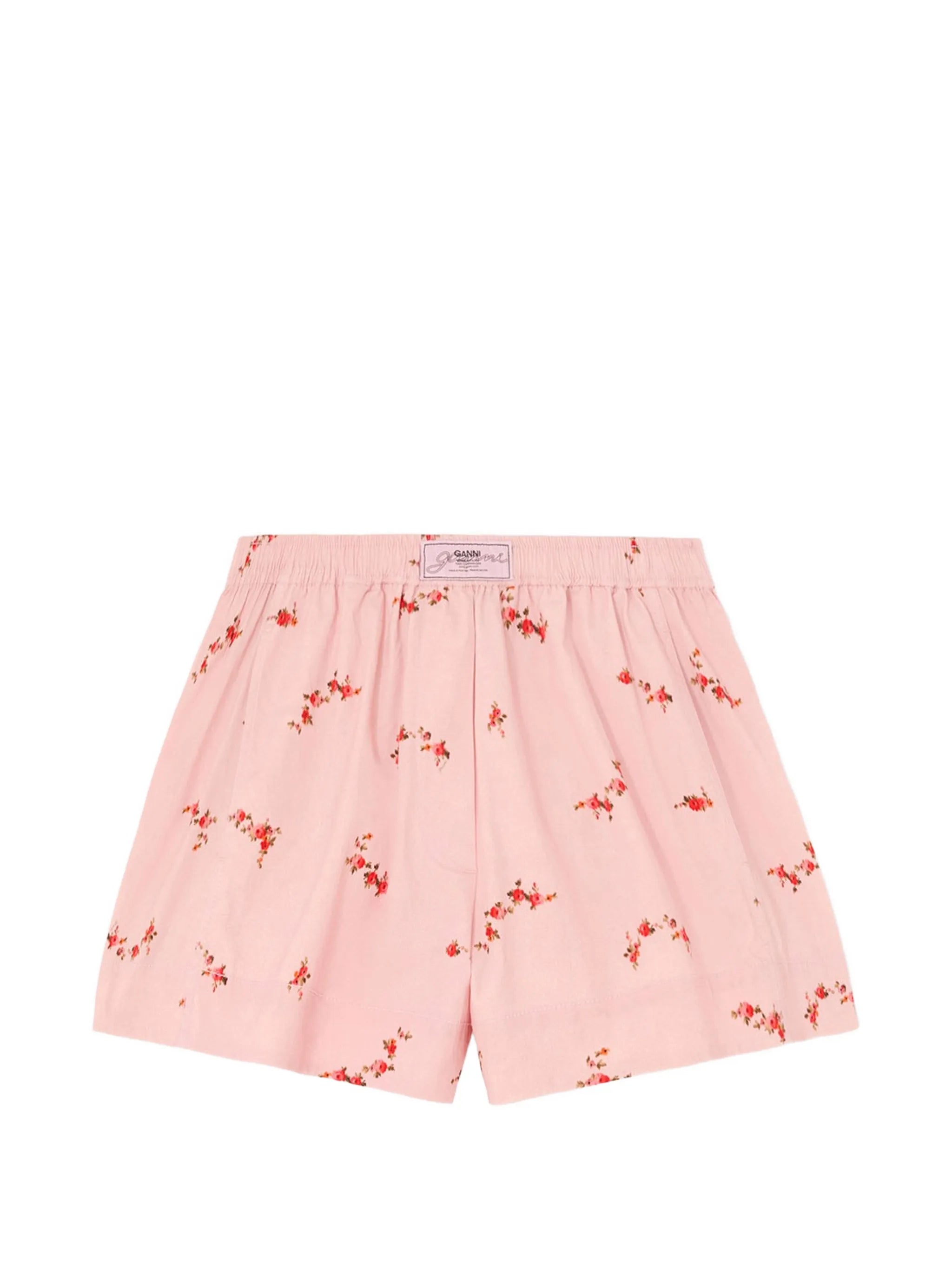 floral-print cotton shorts