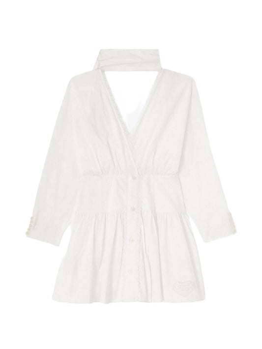 dress in white cotton