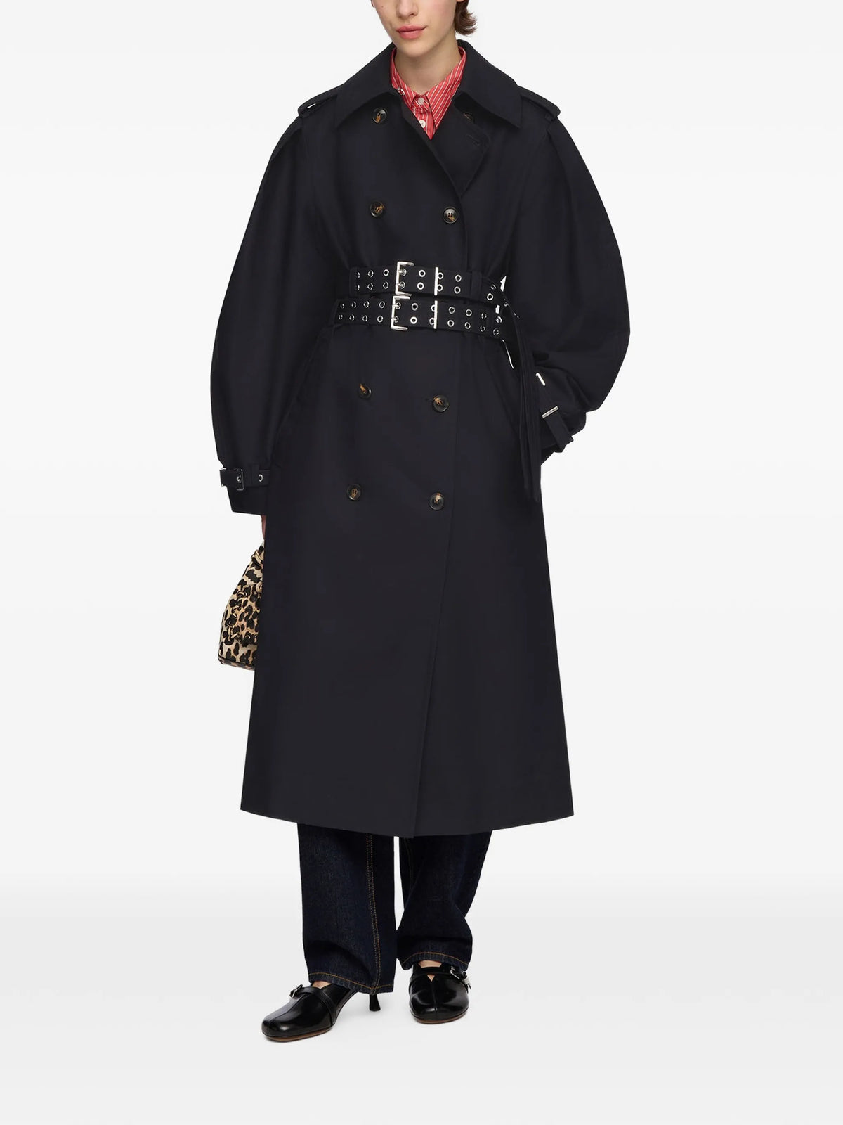 trench coat in double cotton