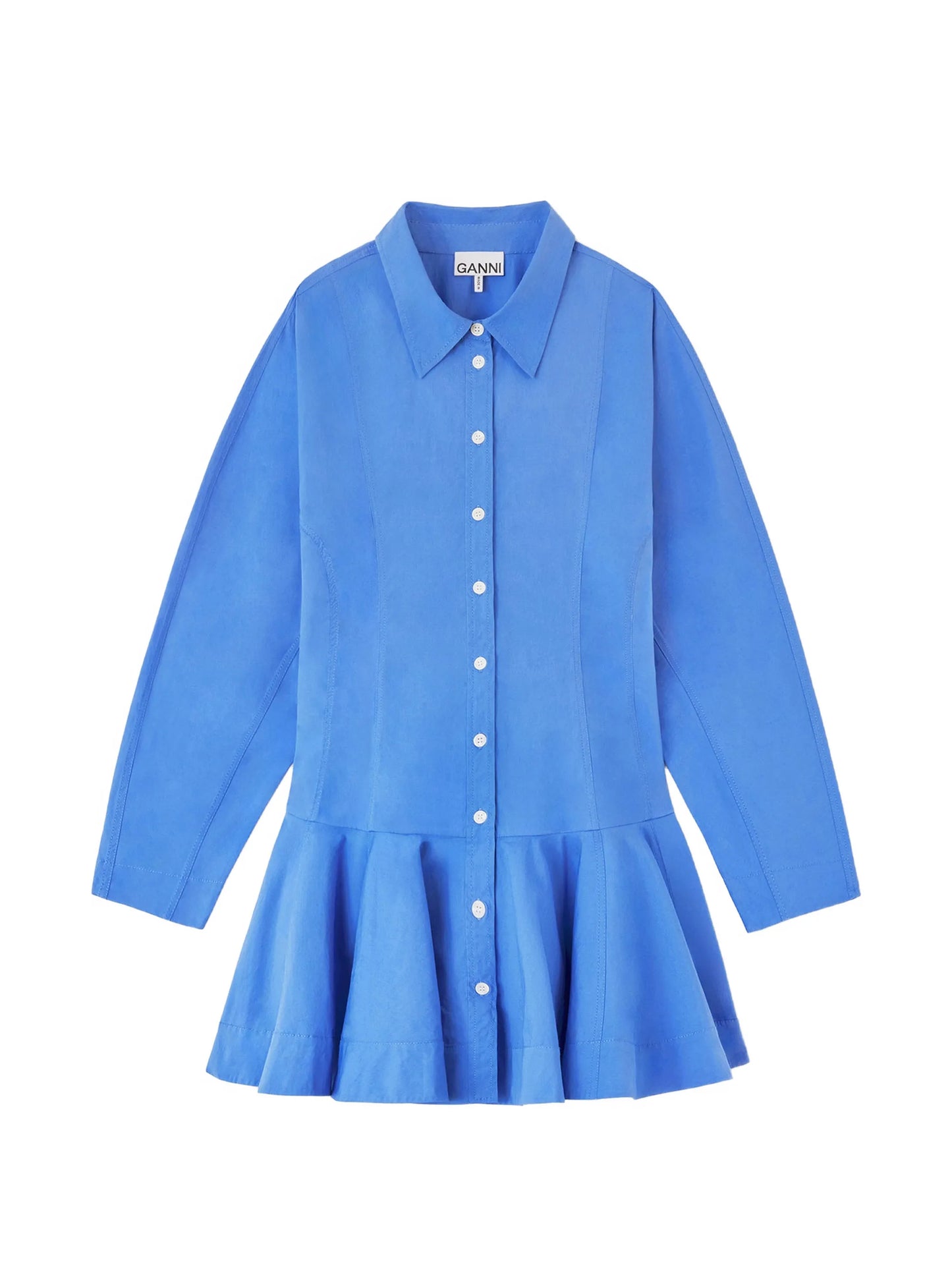 shirt dress in blue cotton