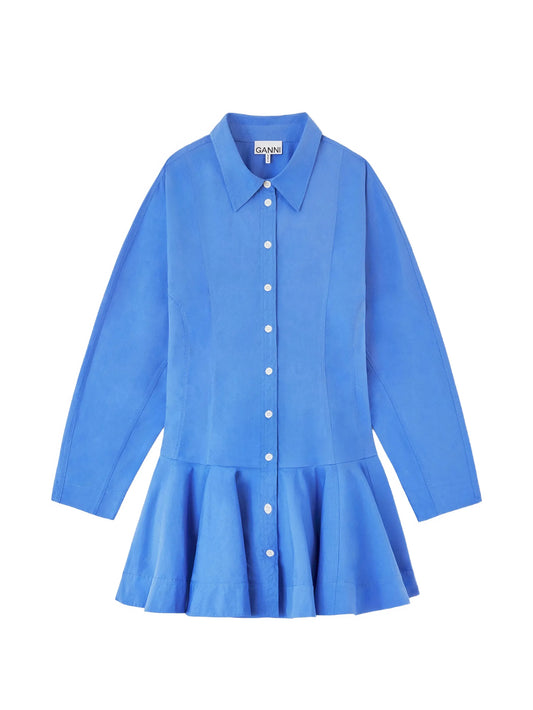 shirt dress in blue cotton