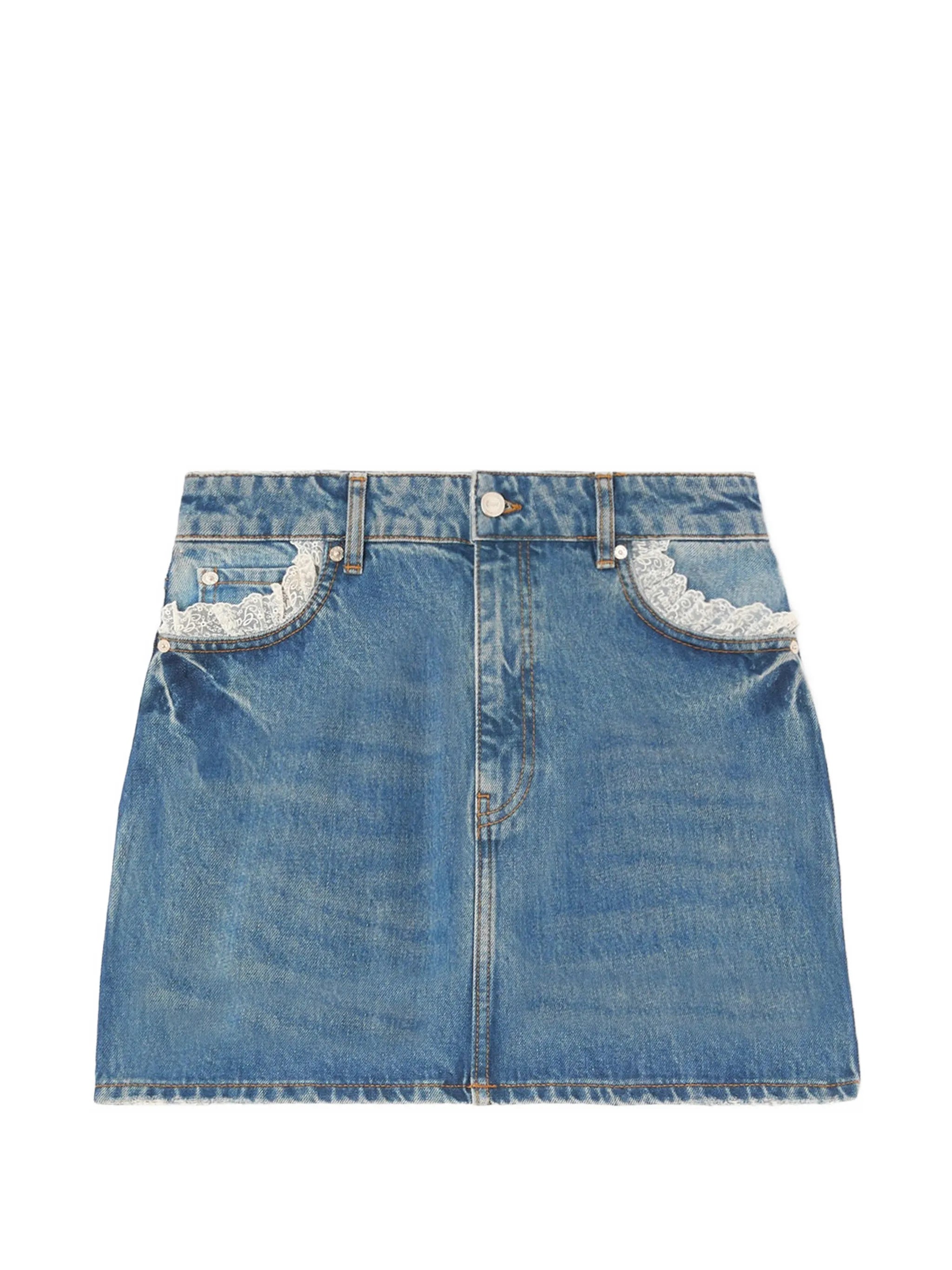 skirt in rigid denim