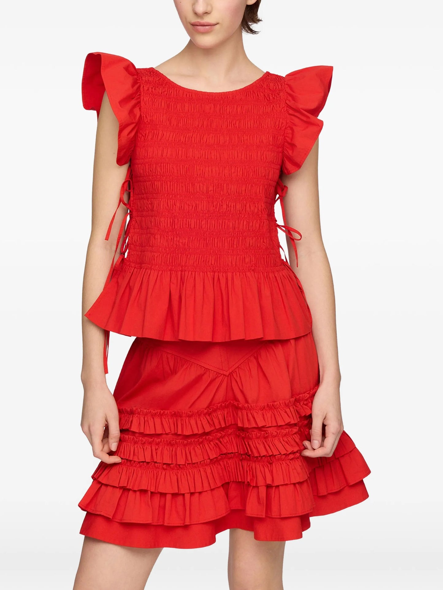 smocked ruffled top