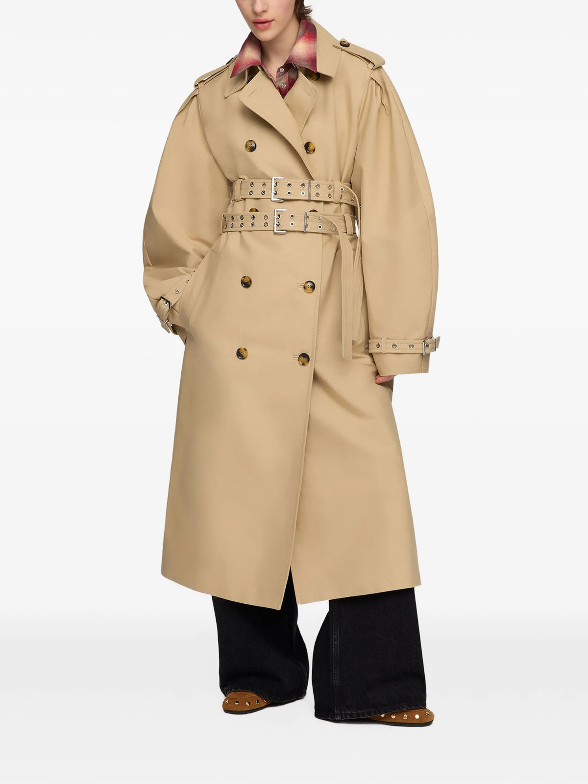 trench coat in double cotton